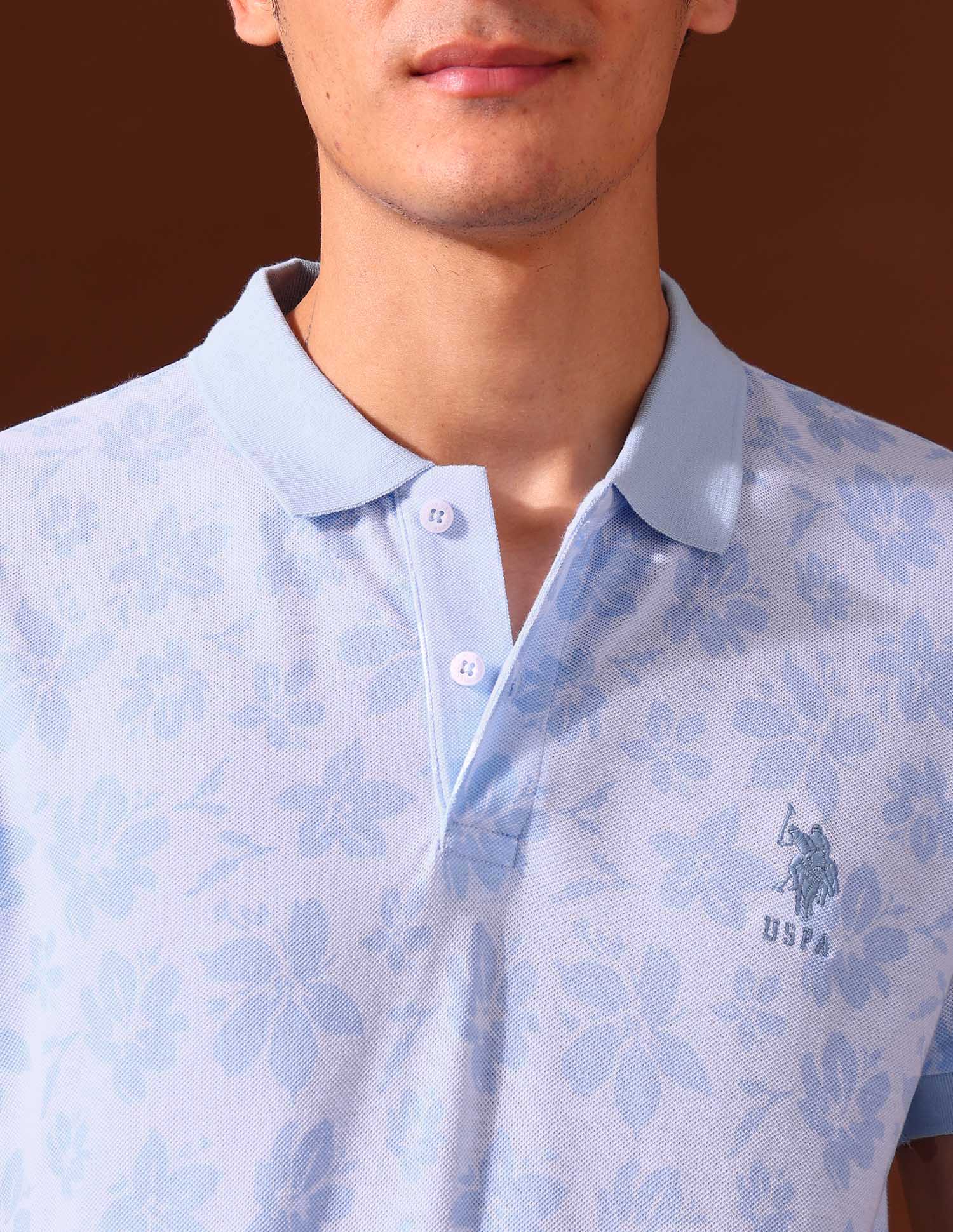 Floral Printed Work and Wander Polo Shirt