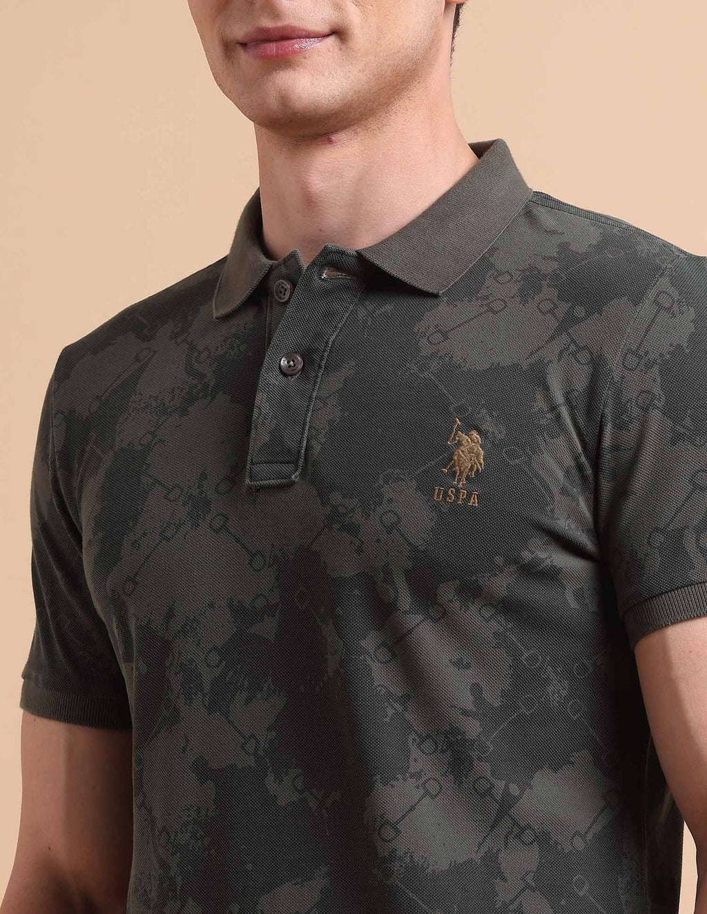 Abstract Printed Pure Cotton Polo Shirt