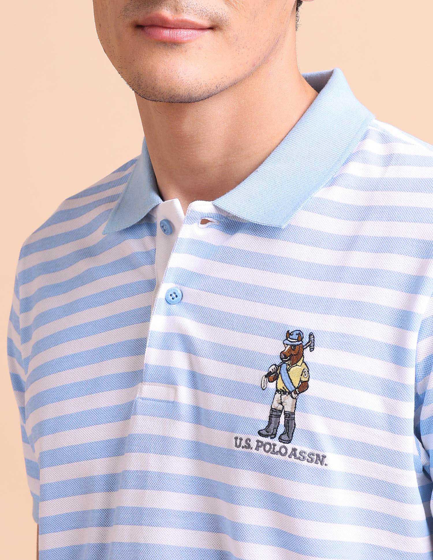 Horizontal Striped Slim Fit Polo Shirt