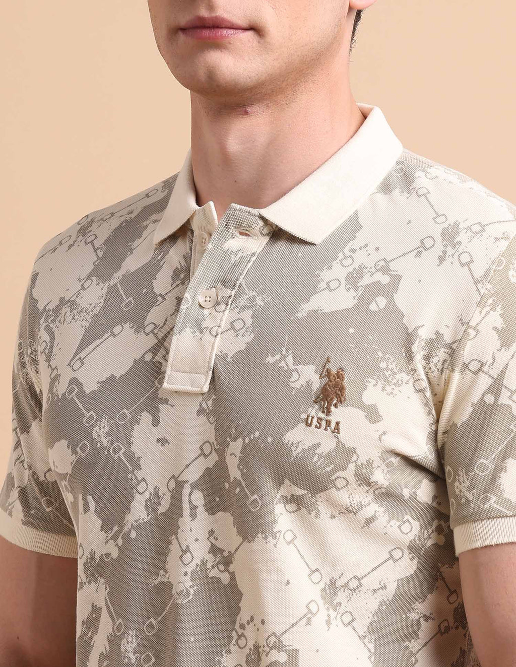 Abstract Printed Pure Cotton Polo Shirt