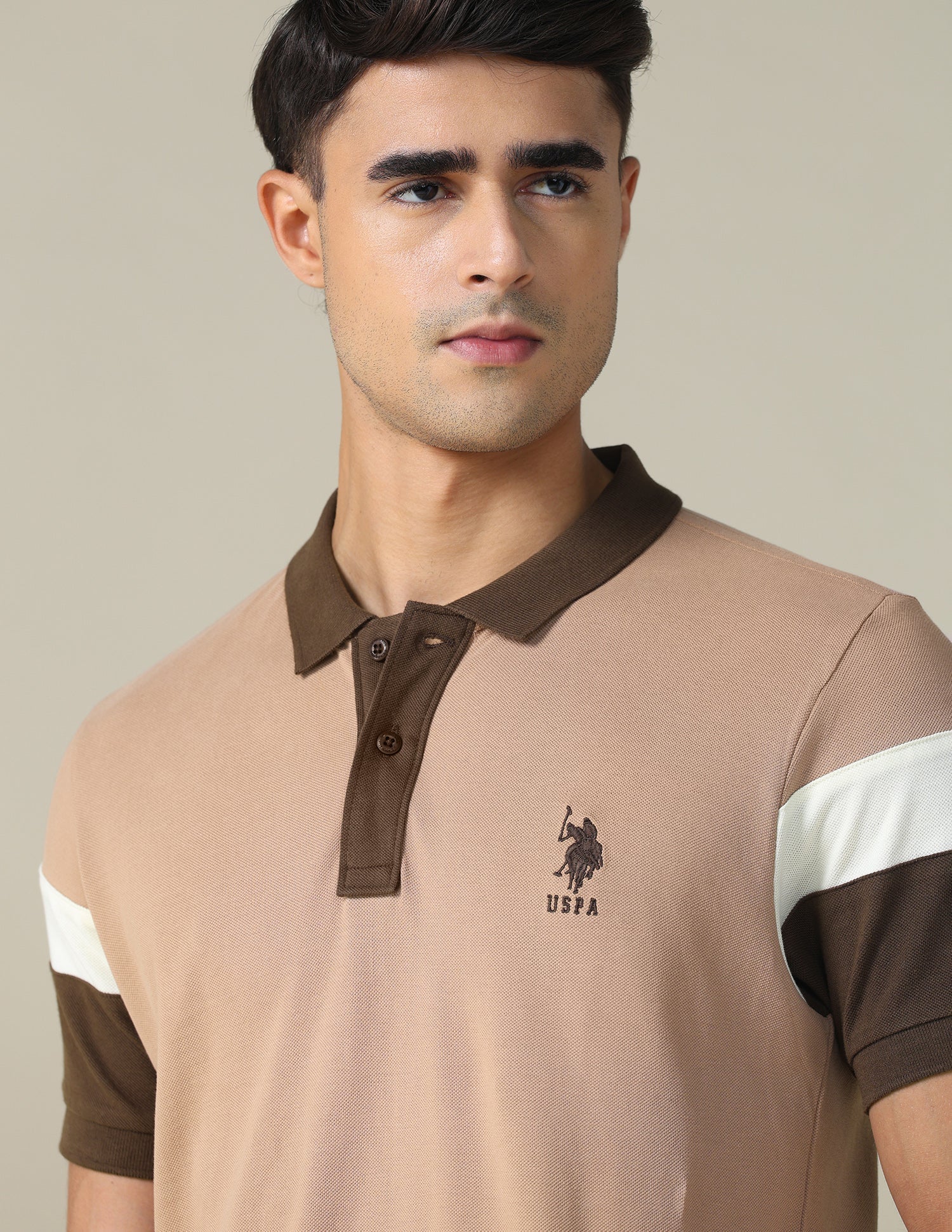Colourblocked Regular Fit Polo Shirt