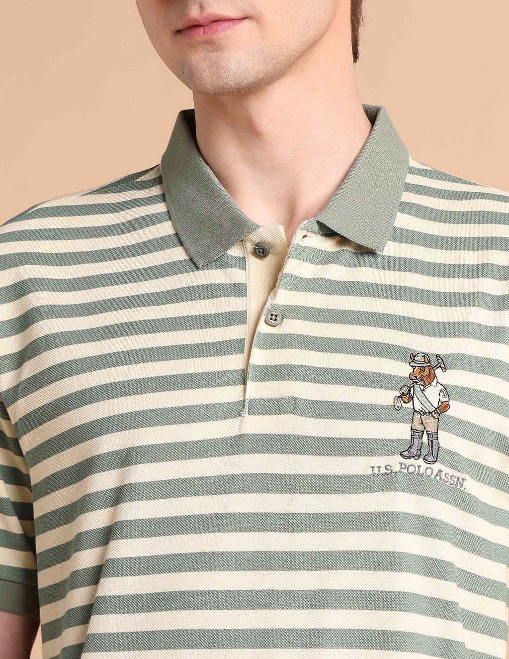 Horizontal Striped Slim Fit Polo Shirt