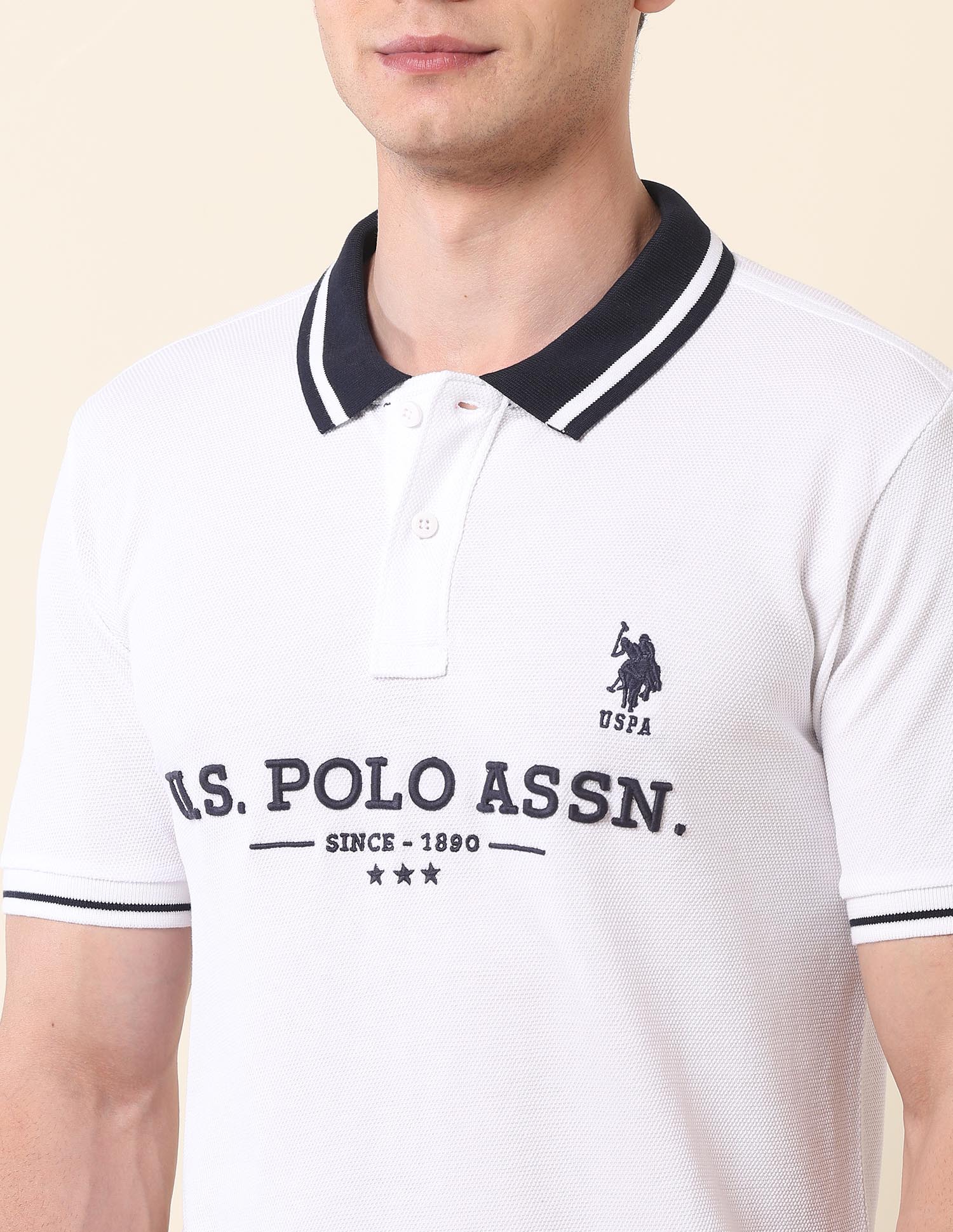 Brand Embroidered Gold Cup Polo Shirt