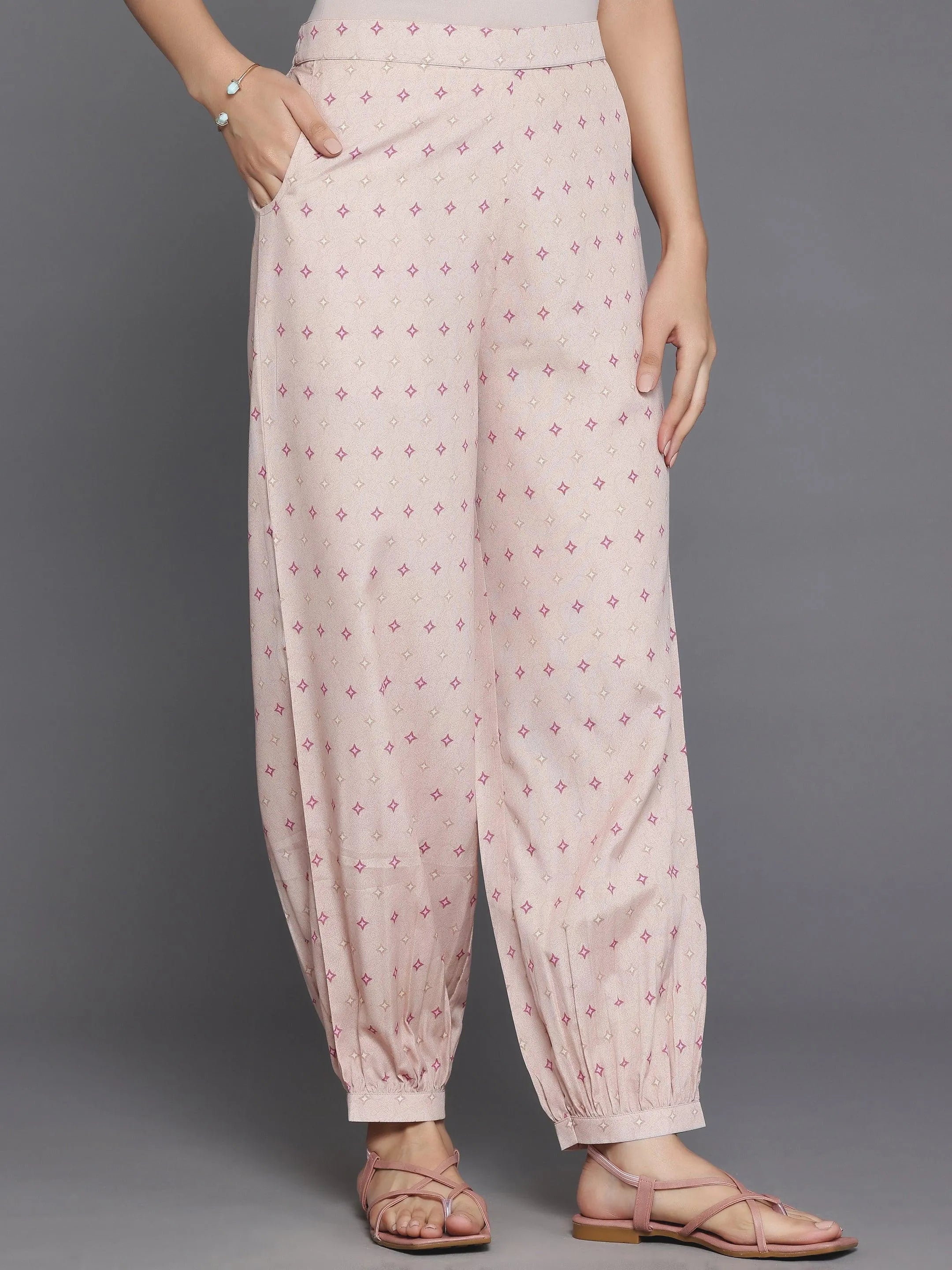 Peach Printed Poly Crepe Straight Suit With Dupatta