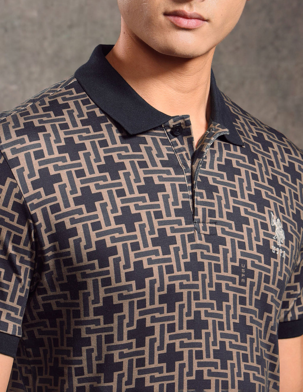 Geometric Printed Regular Fit Polo shirt