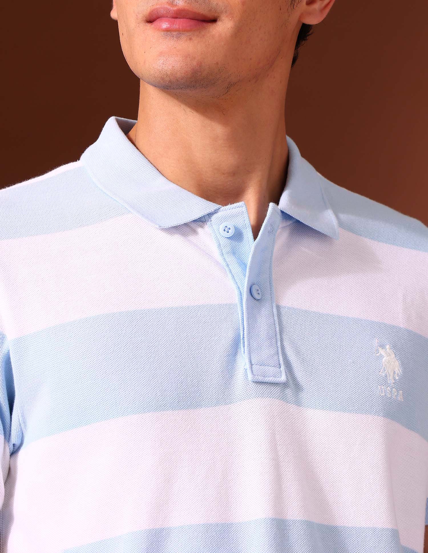 Horizontal Striped Work and Wander Polo Shirt