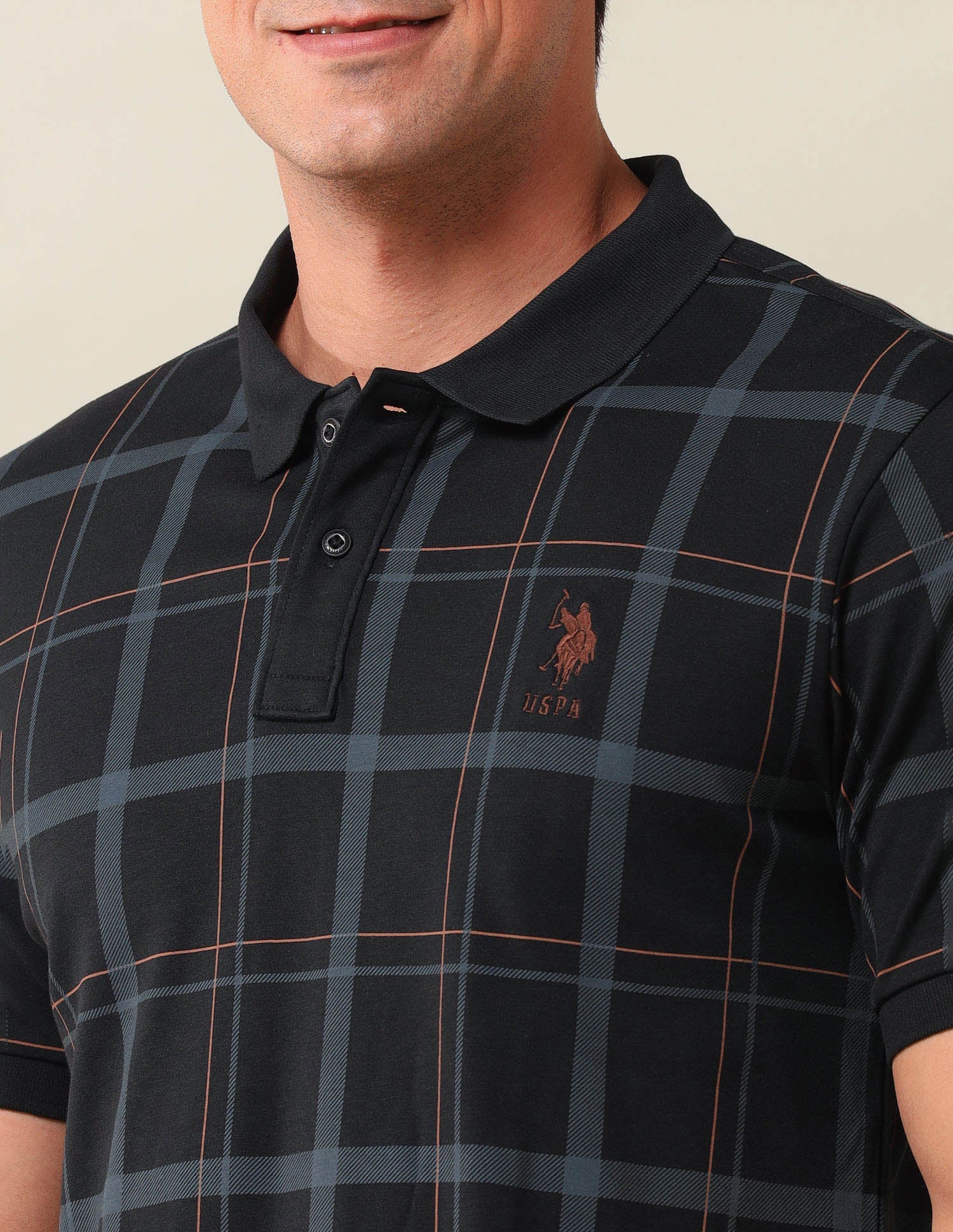 Checked Slim Fit Polo Shirt