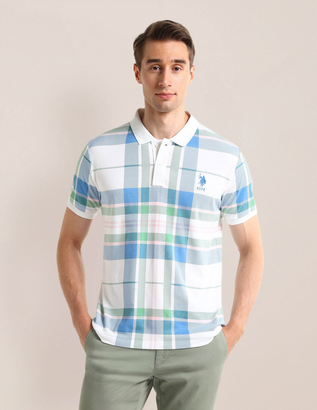 Checked Slim Fit Polo Shirt