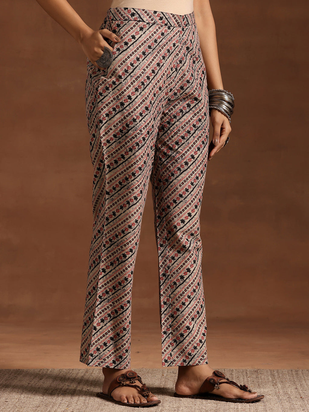 Black Printed Cotton Straight Kurta Set