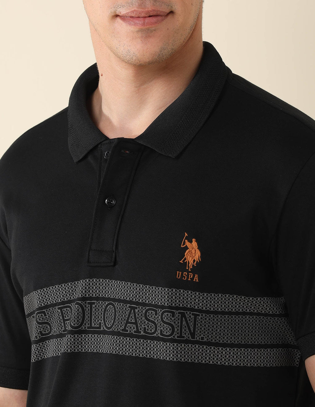 Brand Printed Modern Monochrome Polo Shirt