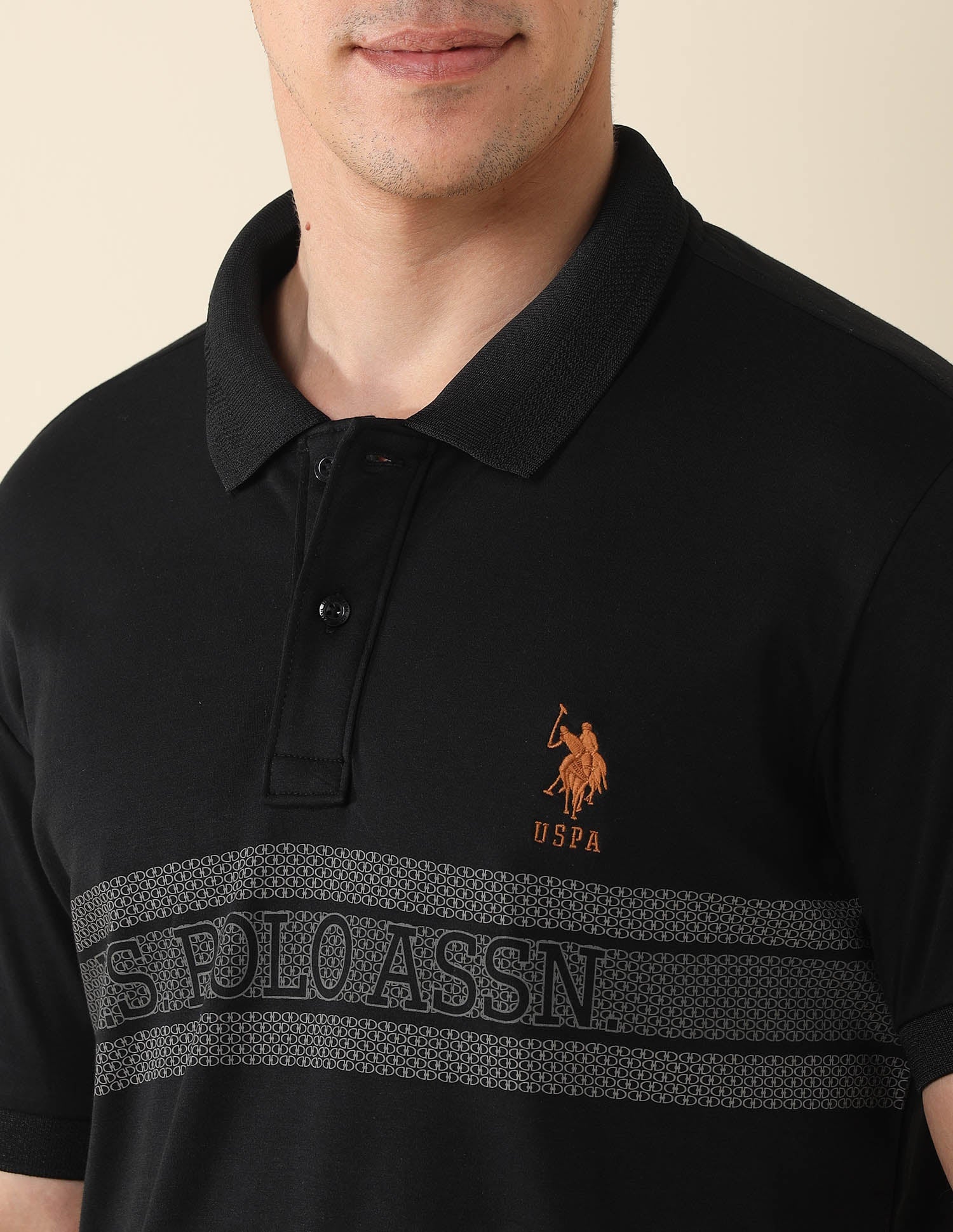 Brand Printed Modern Monochrome Polo Shirt