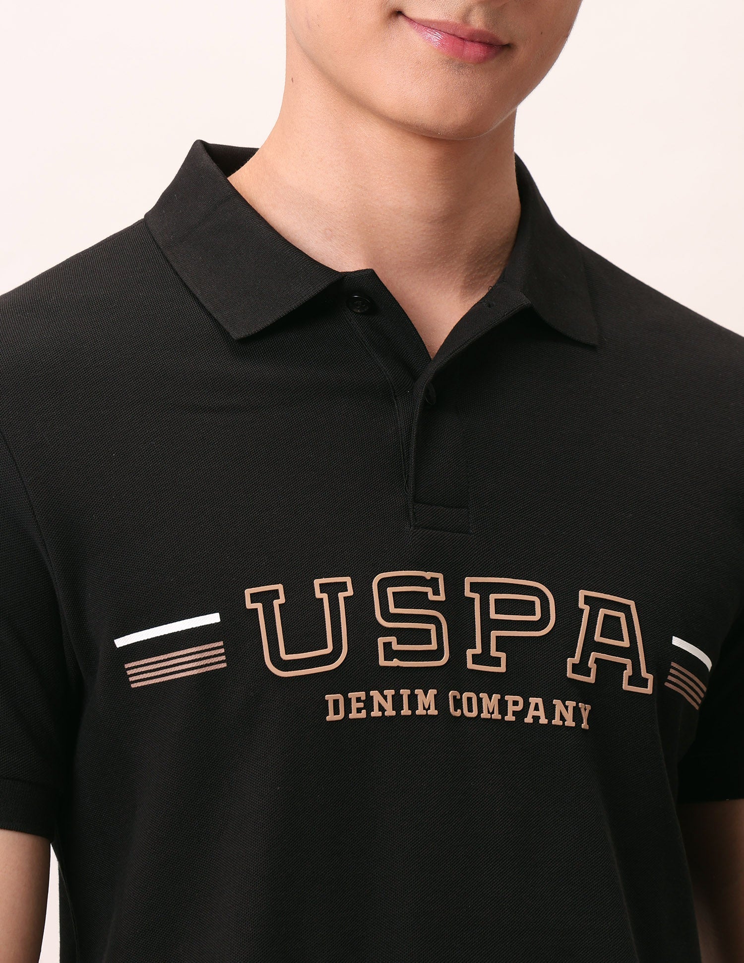 Brand Embossed Muscle Fit Polo Shirt