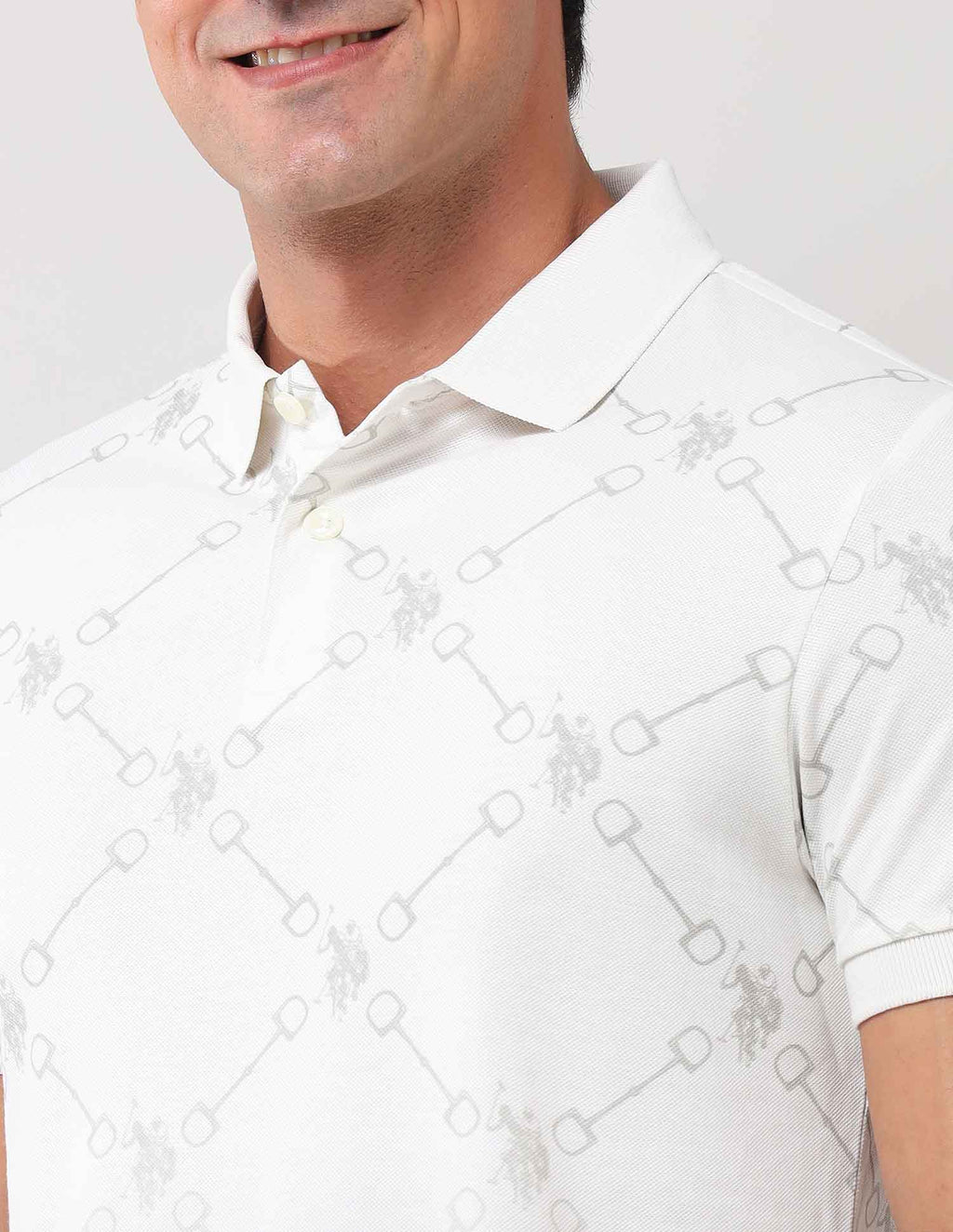 Brand Printed Muscle Fit Polo Shirt