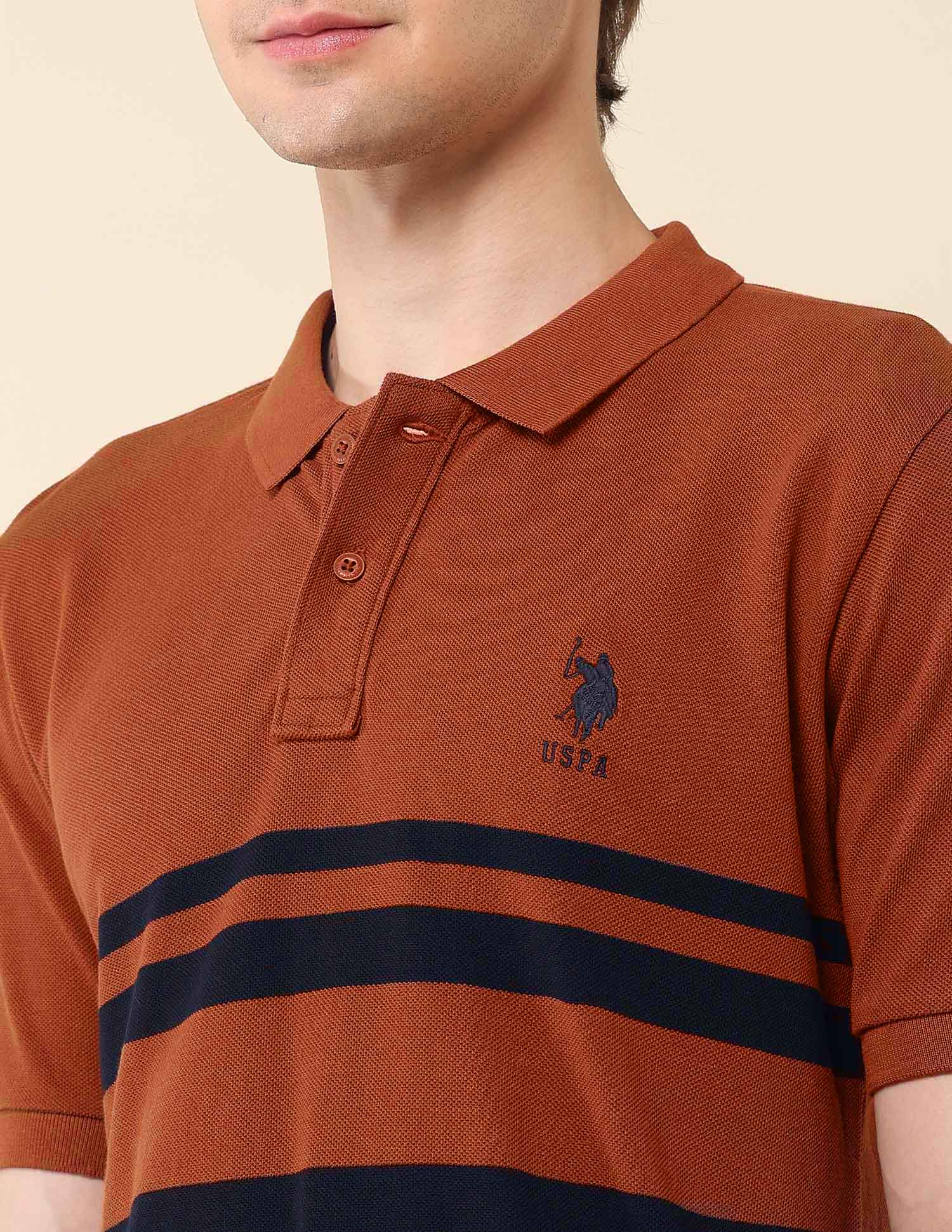 Horizontal Striped Classic Polo Shirt