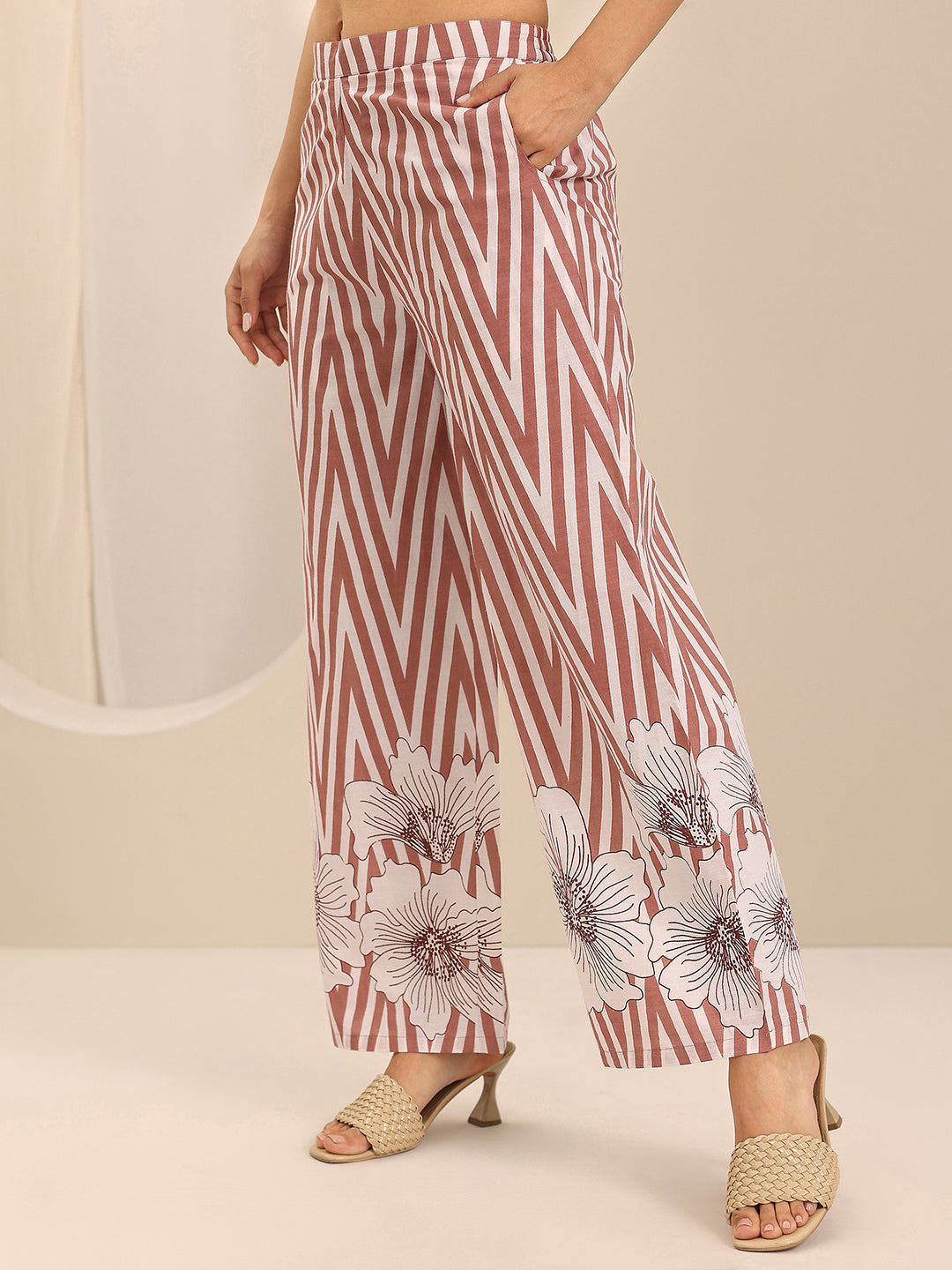 Brown Printed Cotton Co-Ord Sets