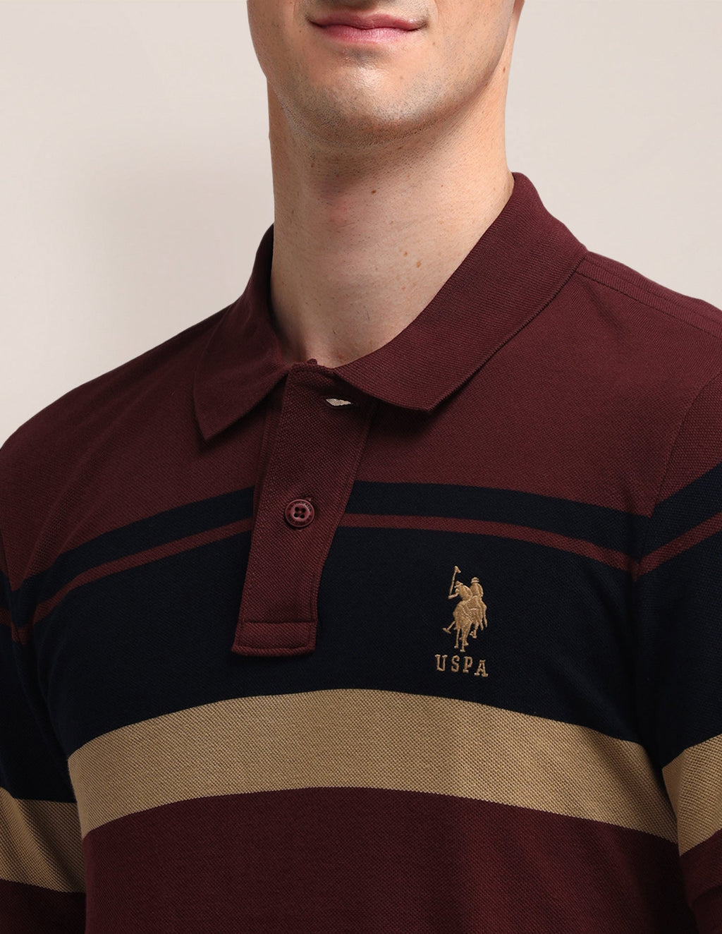Horizontal Striped Slim Fit Polo Shirt