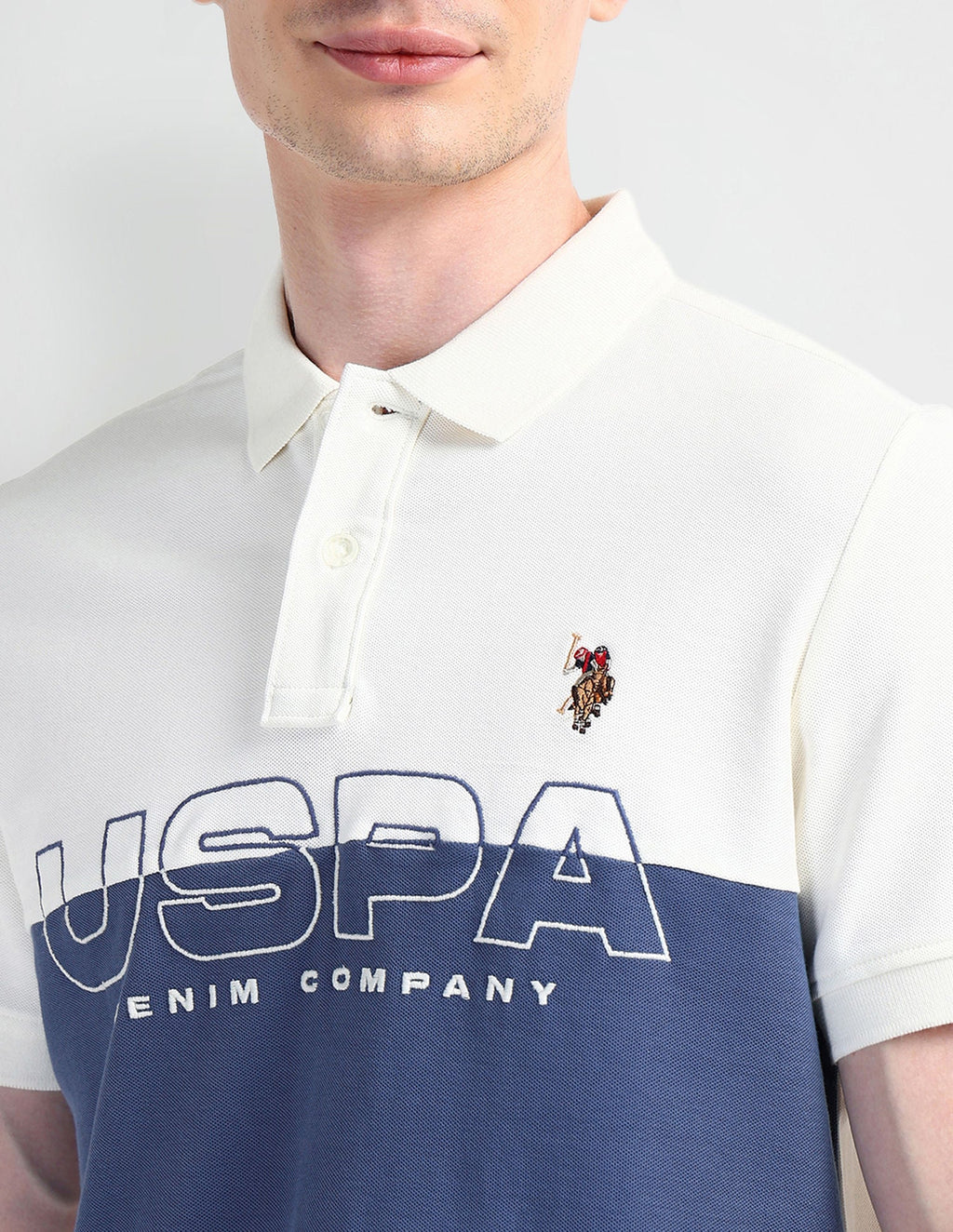 Muscle Fit Colour Blocked Polo Shirt