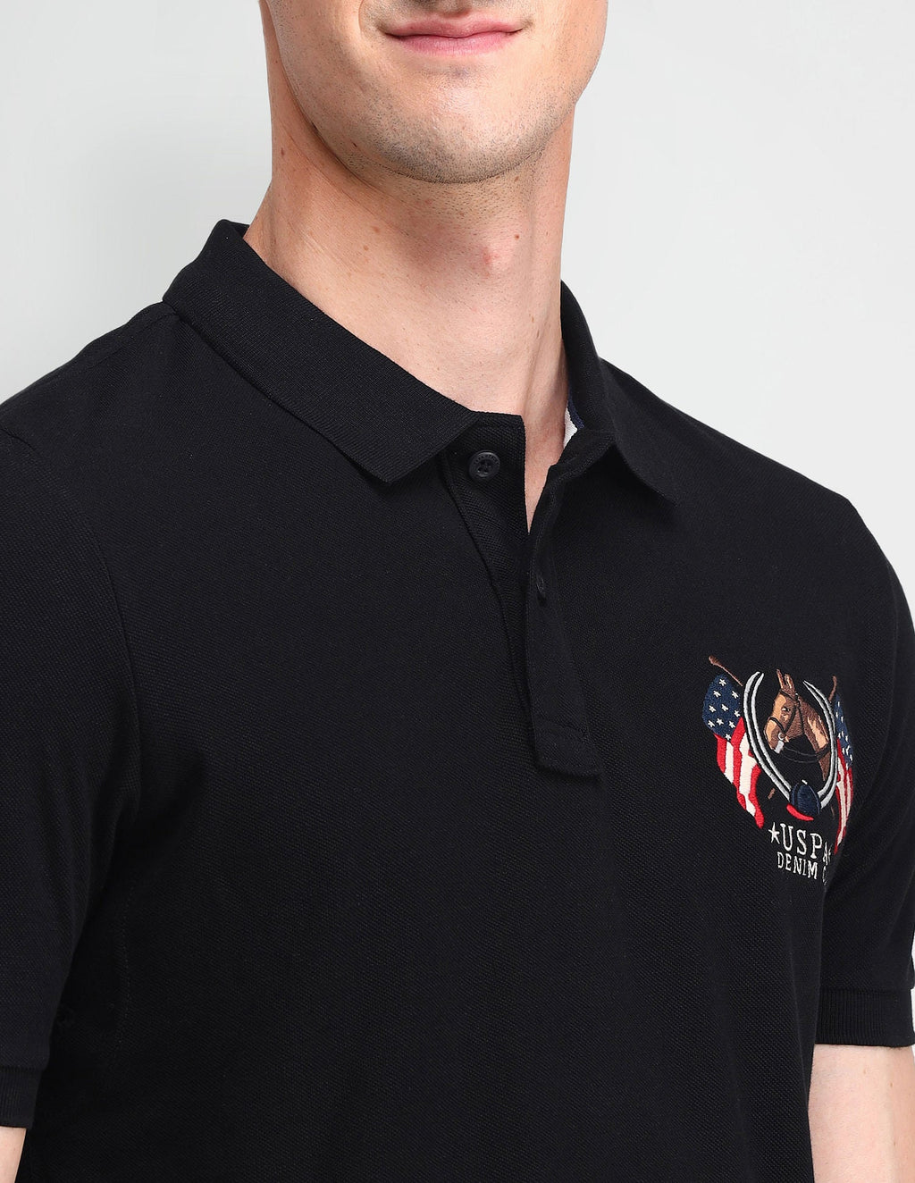 Brand Embroidered Cotton Polo Shirt