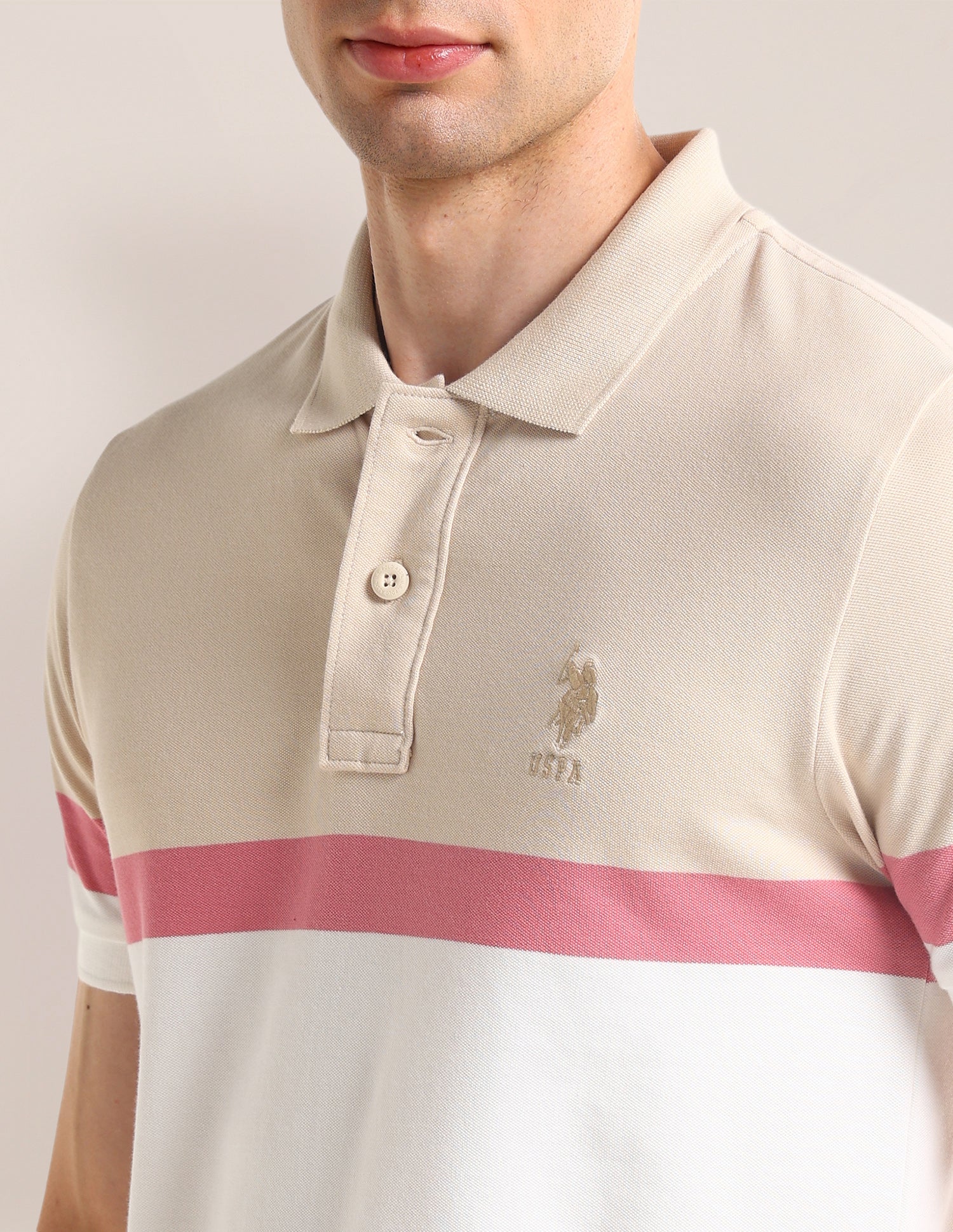 Colour Blocked Slim Fit Polo Shirt