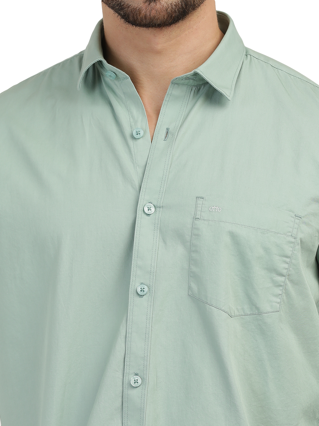 Apple Green Twill Solid Shirt