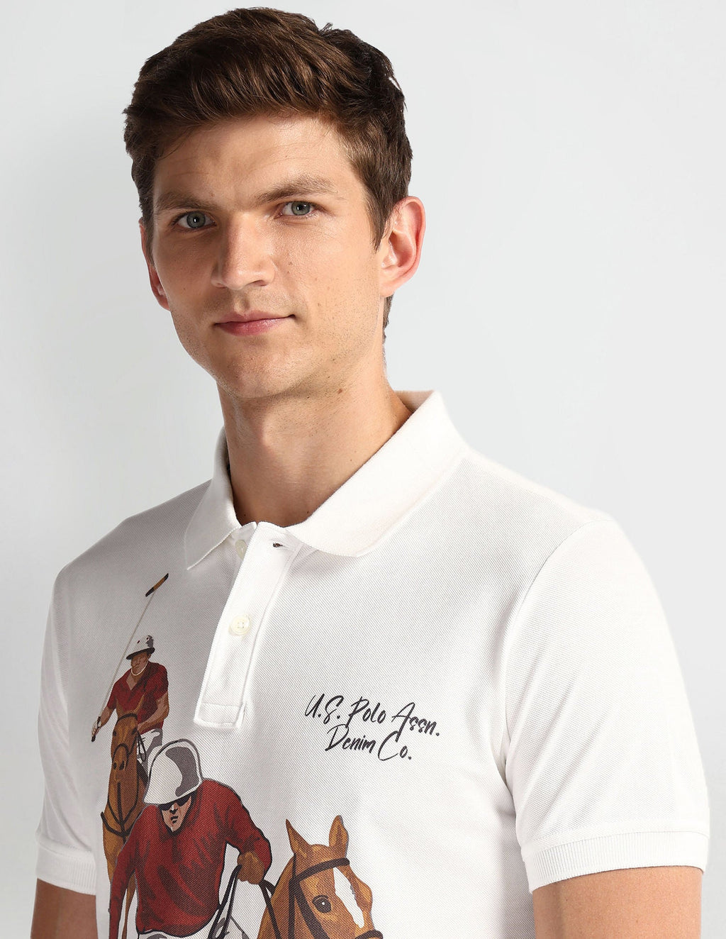 Graphic Print Muscle Fit Polo Shirt