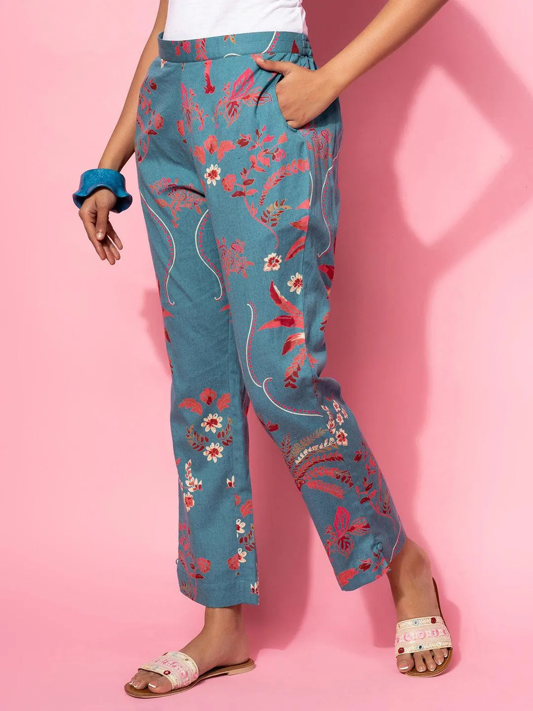 Blue Printed Cotton Co-Ords