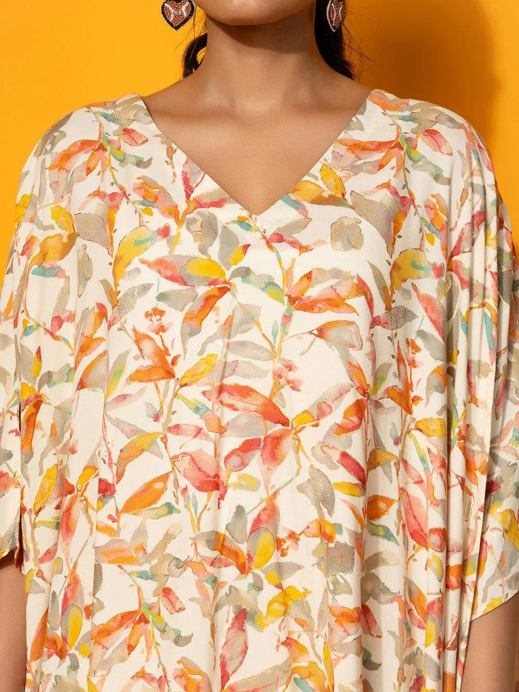Cream Printed Rayon Co-Ords