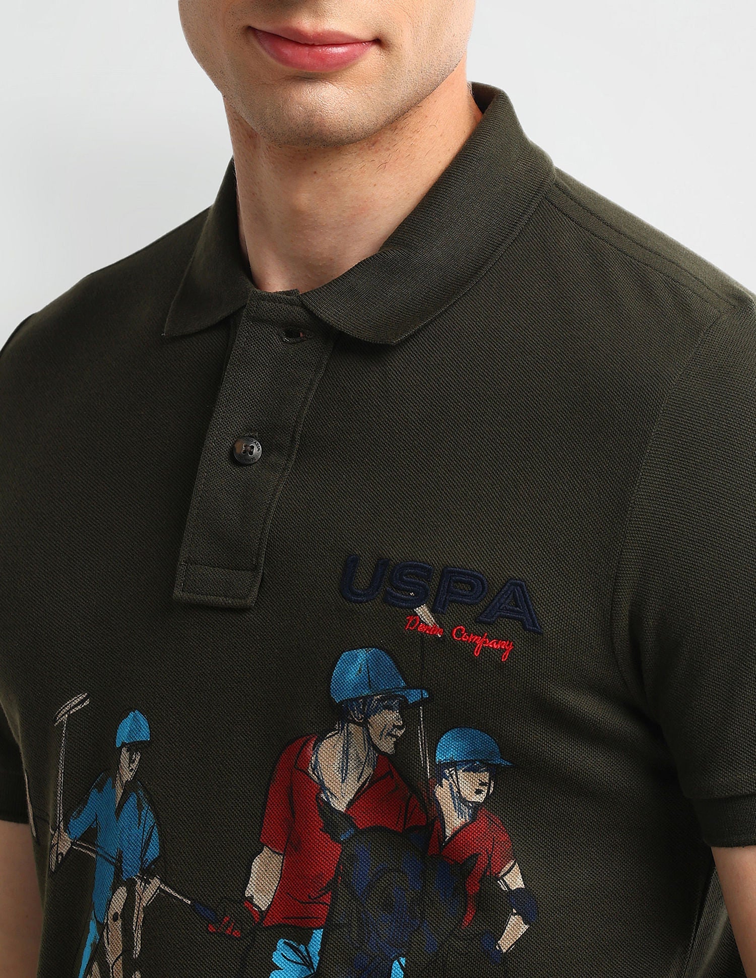 Muscle Fit Graphic Polo Shirt