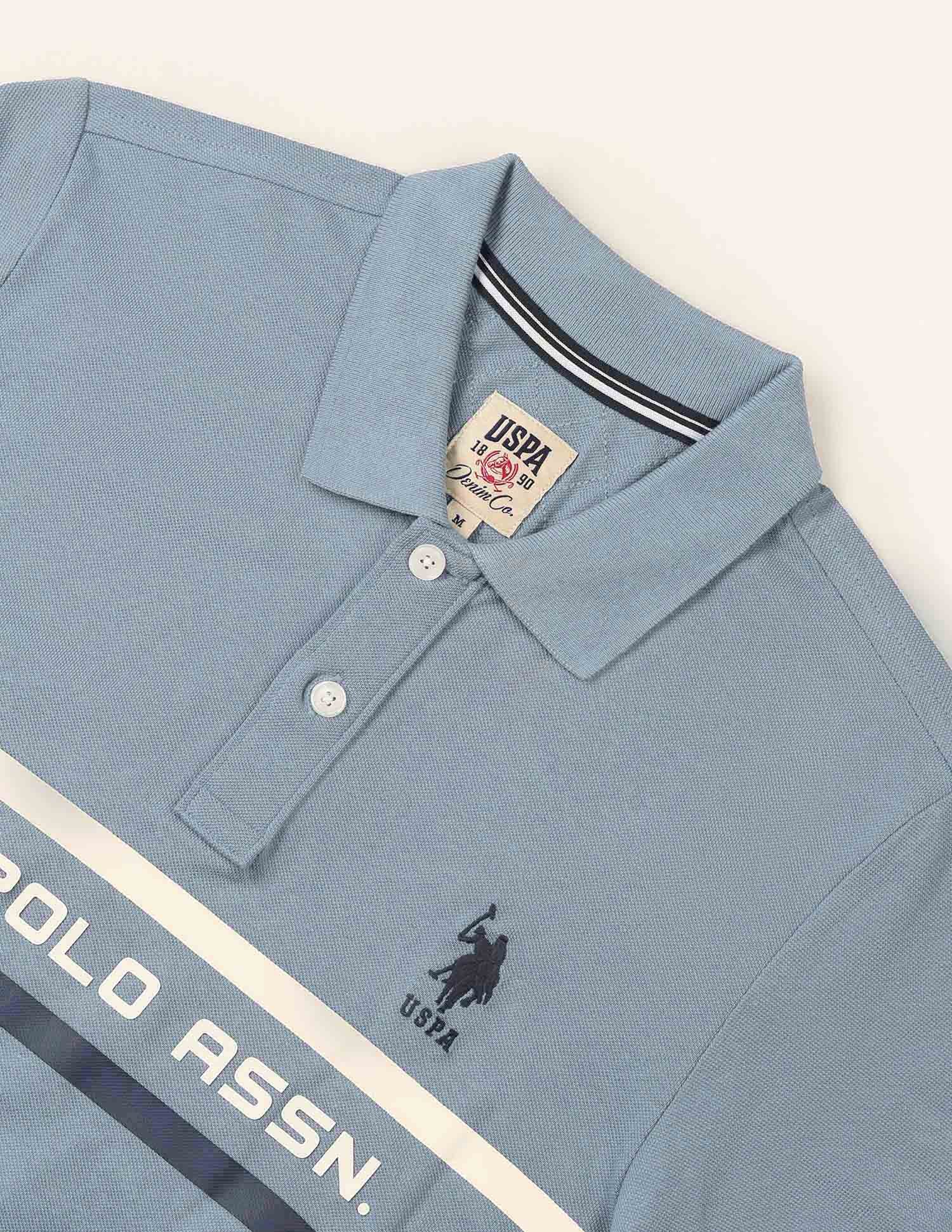 Brand Printed Muscle Fit Polo Shirt