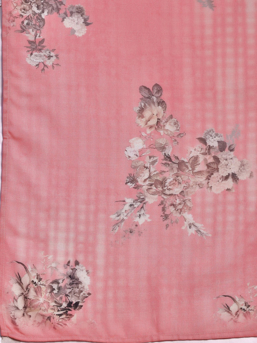 Pink Printed Cotton Straight Suit With Dupatta