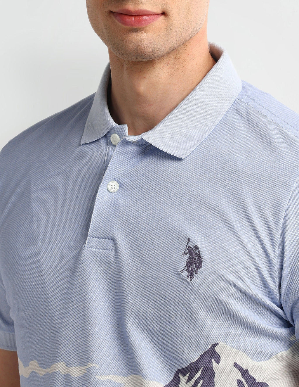 Muscle Fit Graphic Cotton Polo Shirt