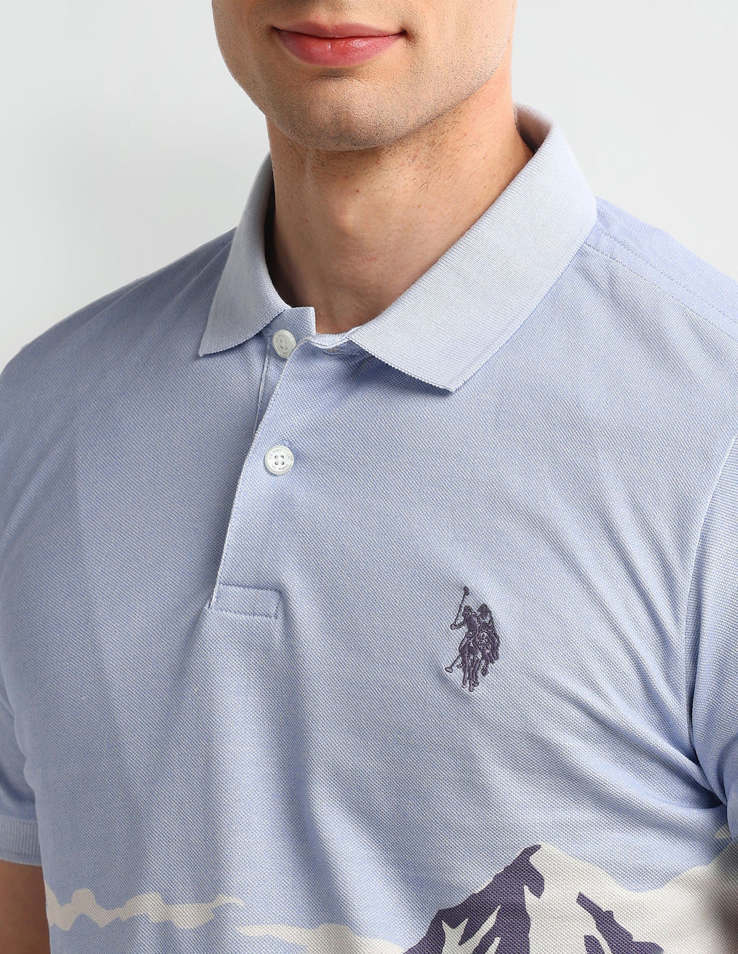 Muscle Fit Graphic Cotton Polo Shirt