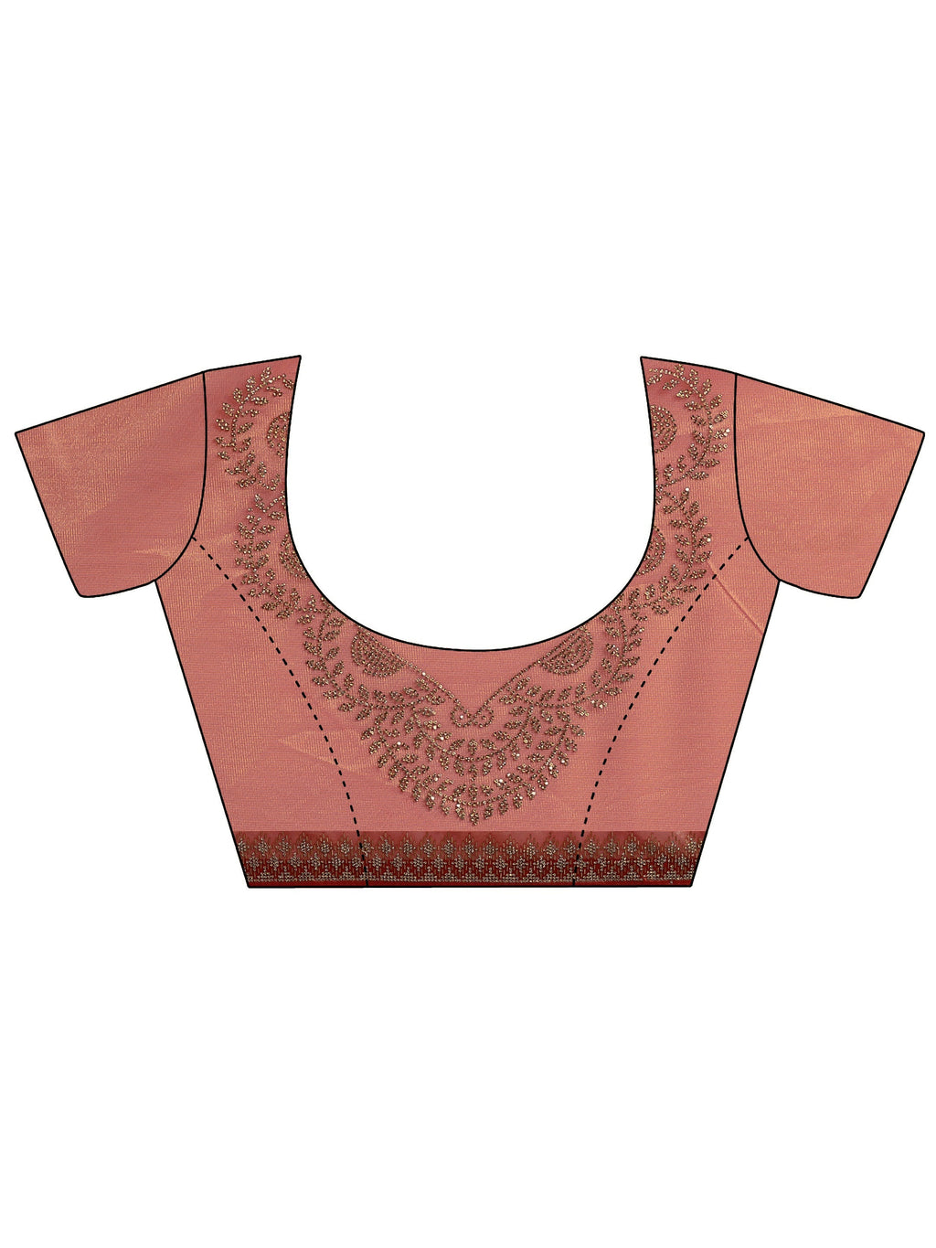 Pink Embellished Nylon Saree With Unstitched Blouse Piece