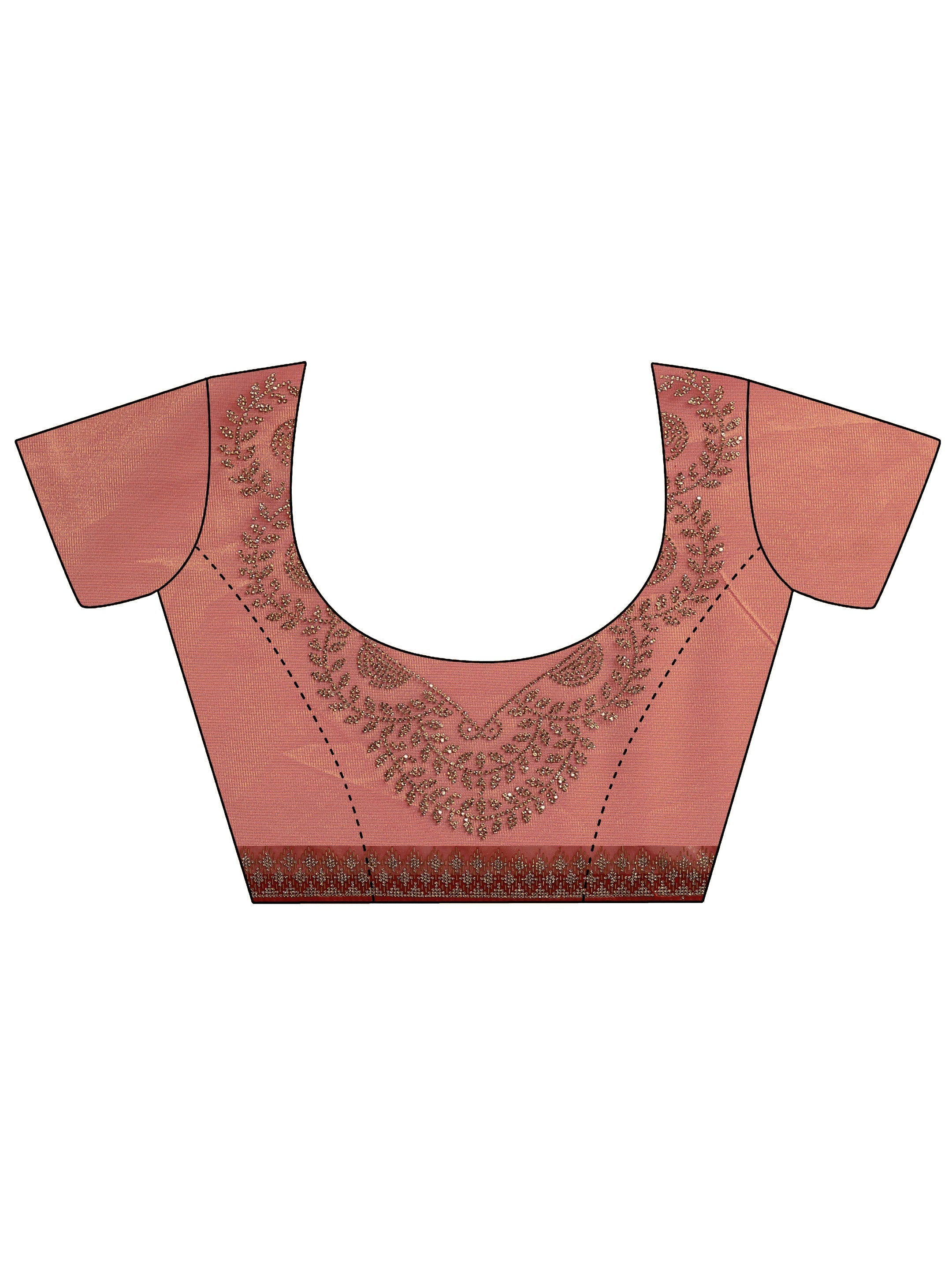 Pink Embellished Nylon Saree With Unstitched Blouse Piece