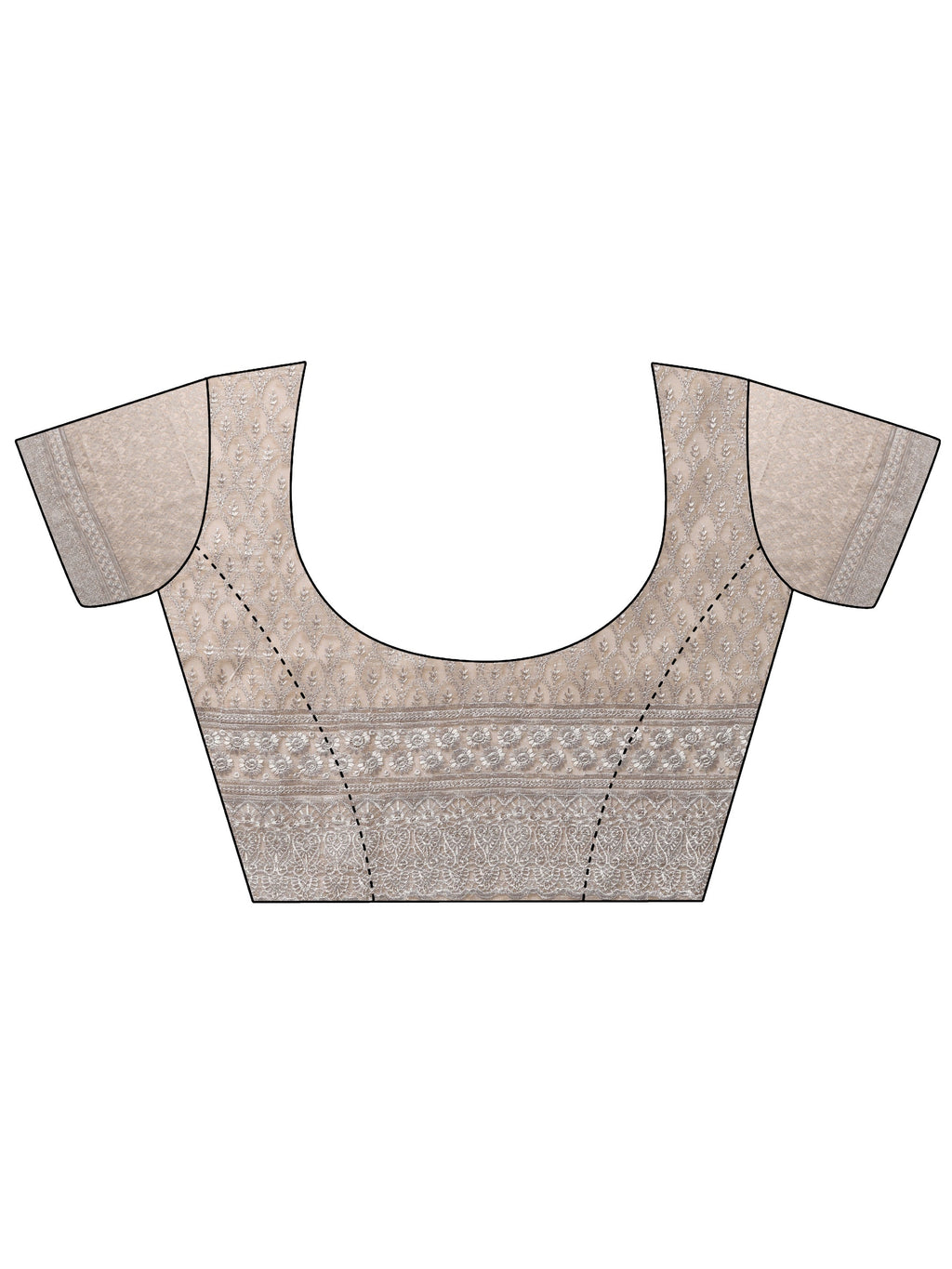 Beige Embellished Organza Sarees With Unstitched Blouse Piece