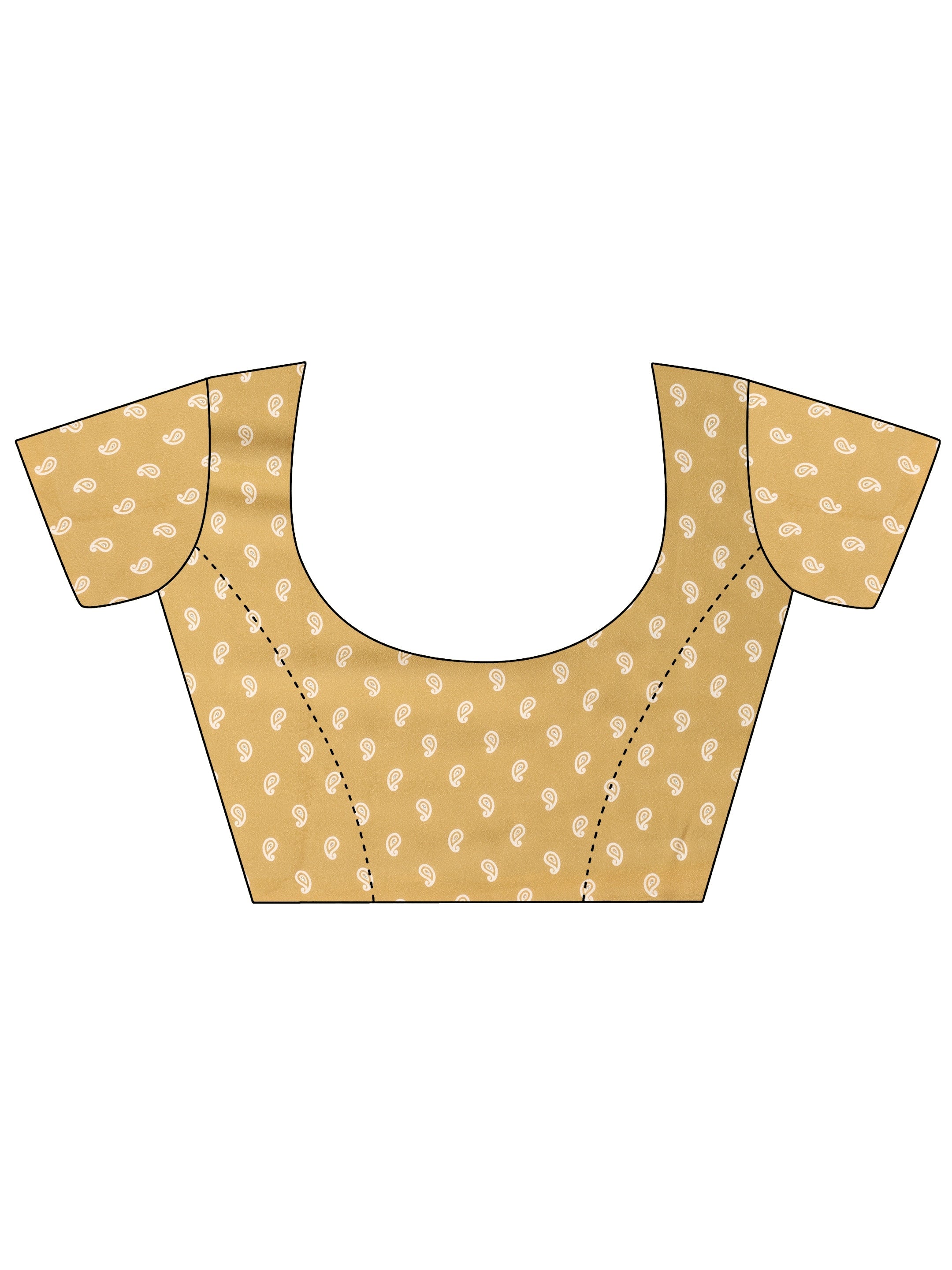 Mustard  Printed Georgette Saree With Unstitched Blouse Piece