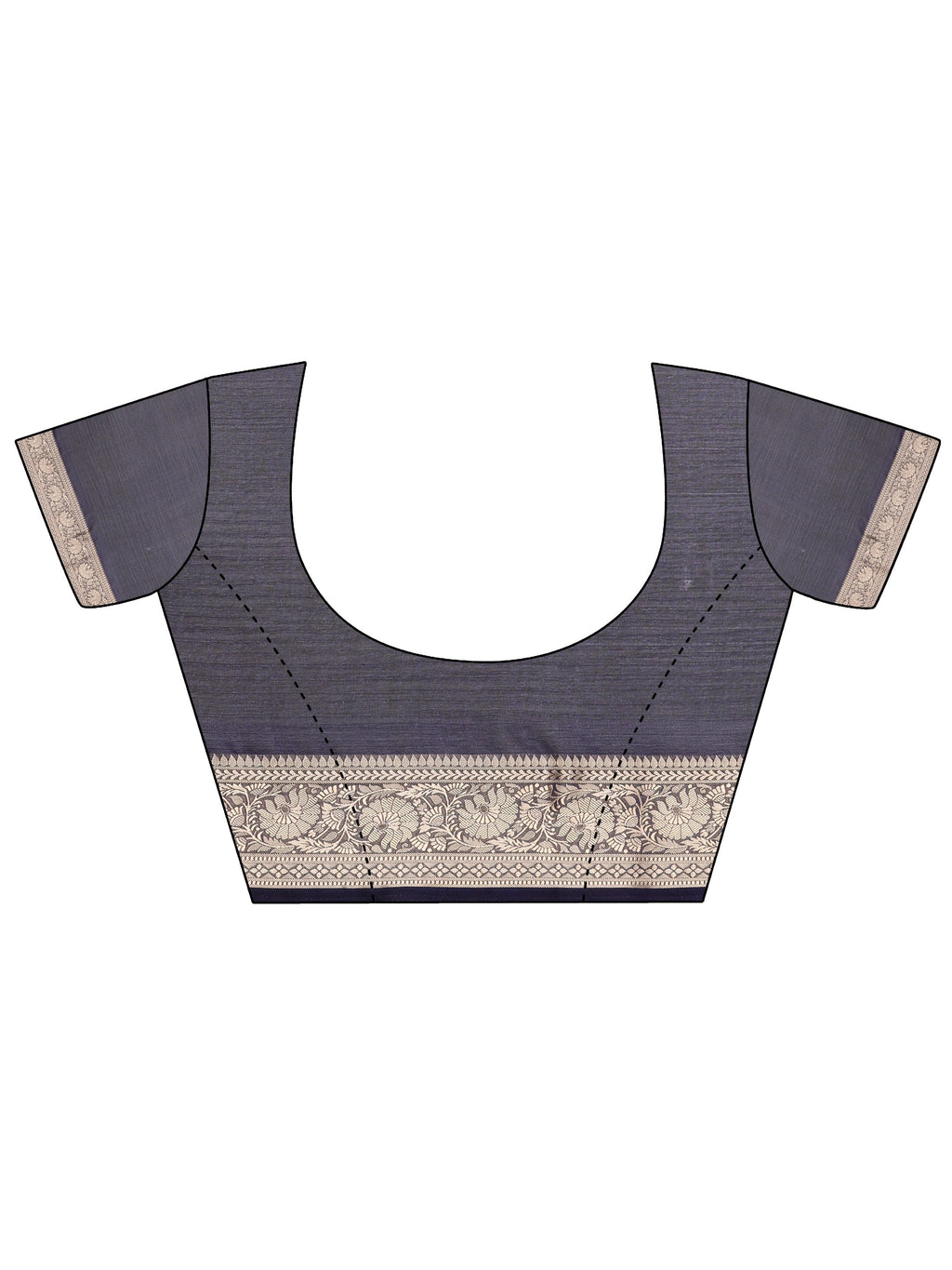 Blue Printed Banarasi Georgette Saree With Unstitched Blouse Piece