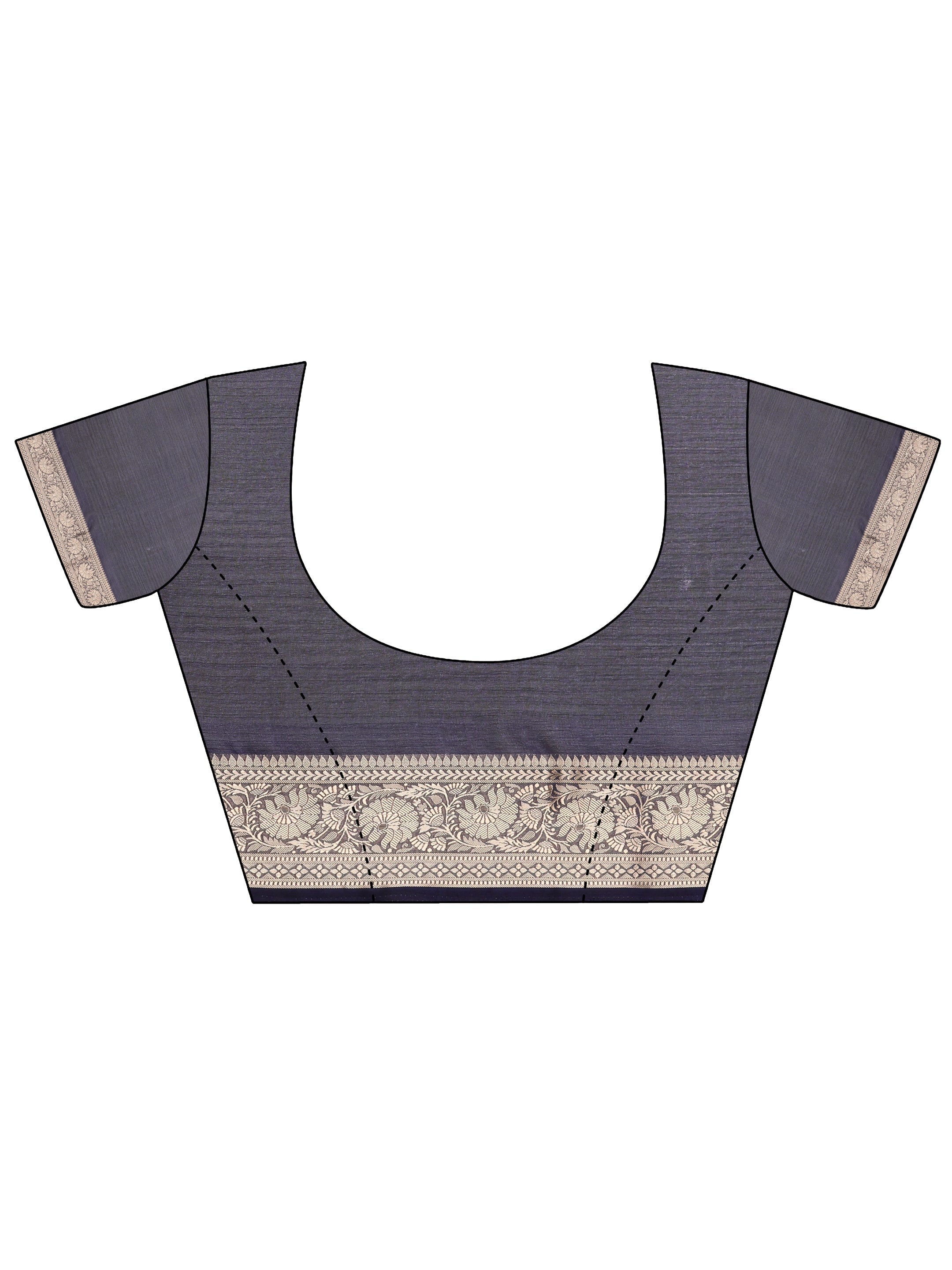 Blue Printed Banarasi Georgette Saree With Unstitched Blouse Piece