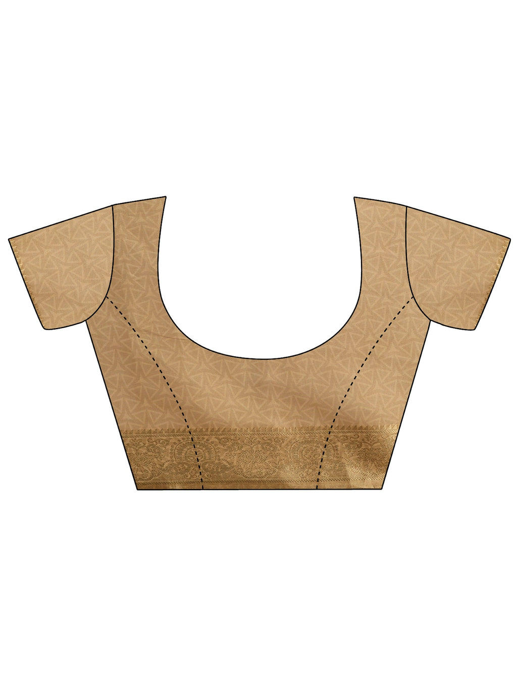 Gold Printed Silk Blend Sarees With Unstitched Blouse Piece