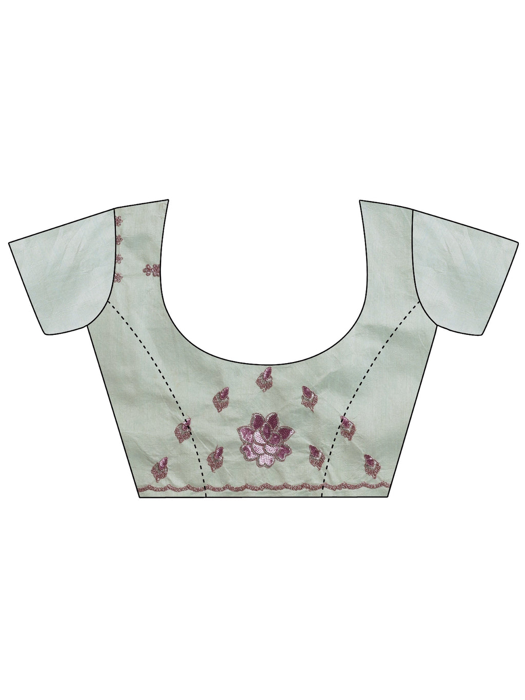 Lavender Embroidered Georgette Saree With Unstitched Blouse Piece