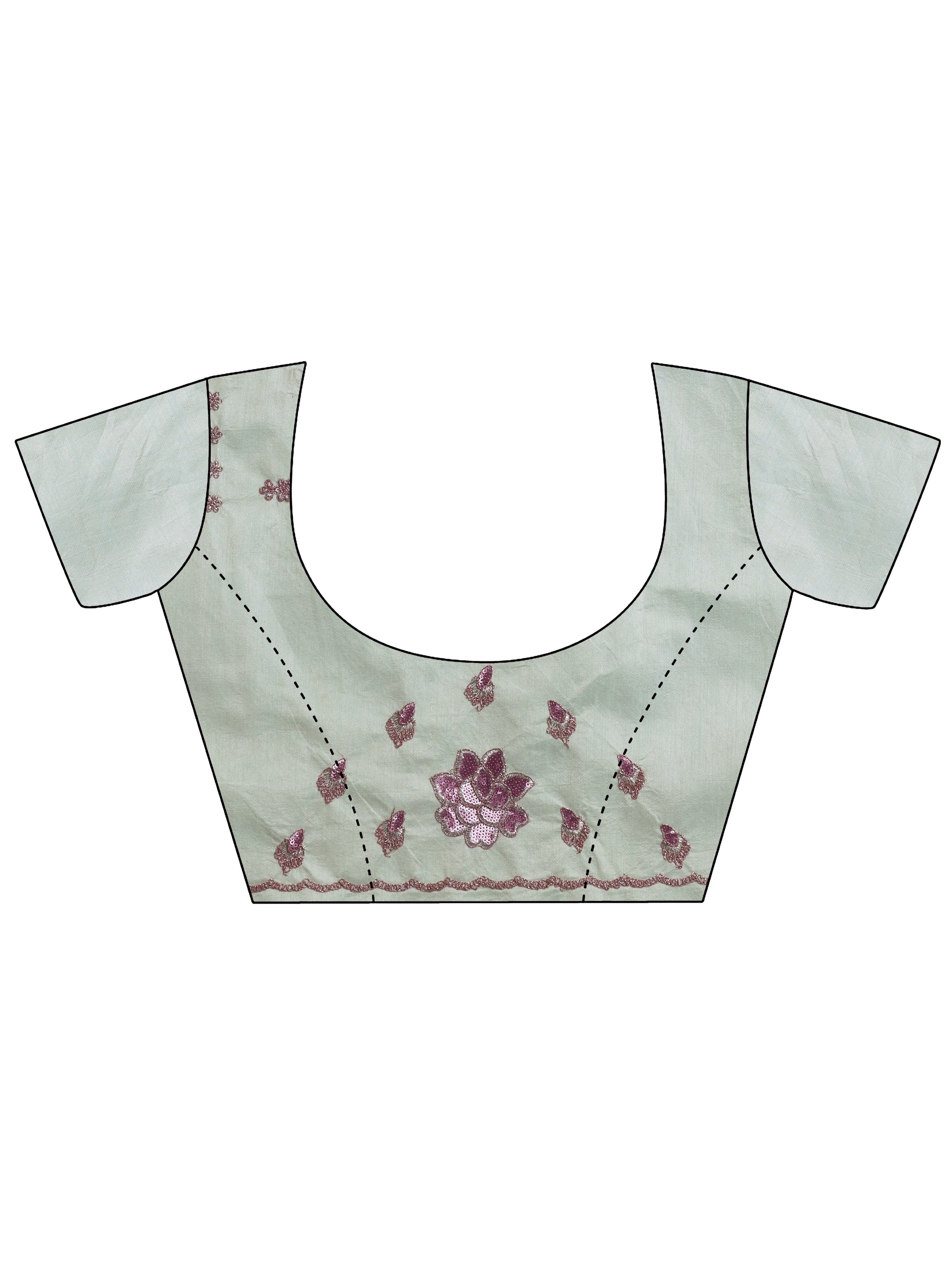 Lavender Embroidered Georgette Saree With Unstitched Blouse Piece