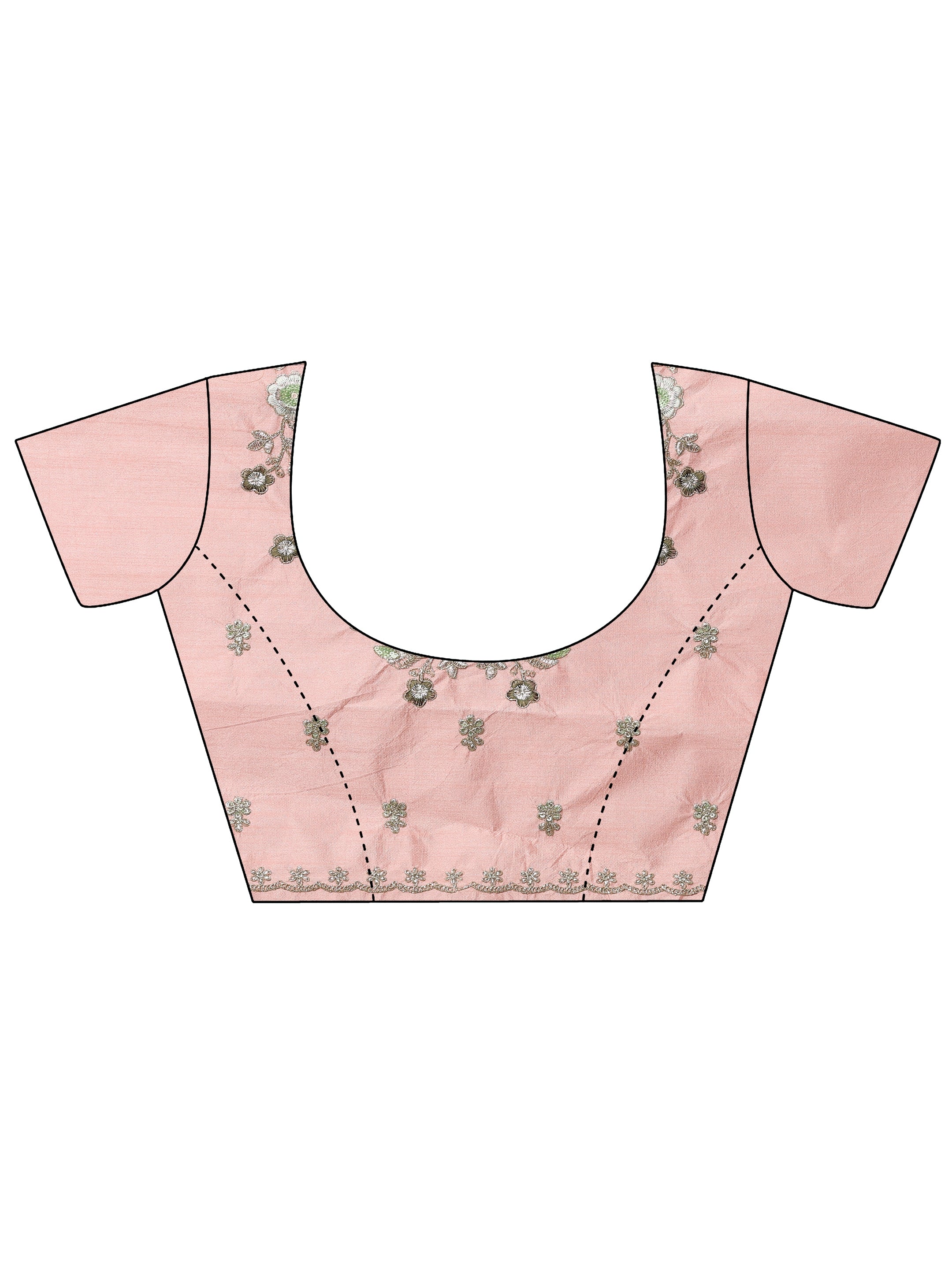 Green Embellished Georgette Saree With Unstitched Blouse Piece