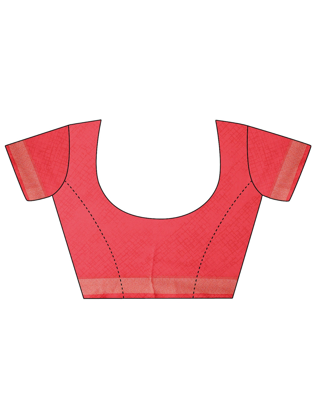 Coral Printed Georgette Sarees With Unstitched Blouse Piece