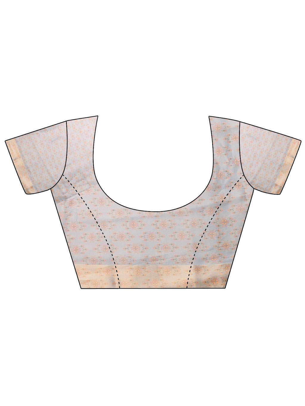 Blue Printed Nylon Sarees With Unstitched Blouse Piece