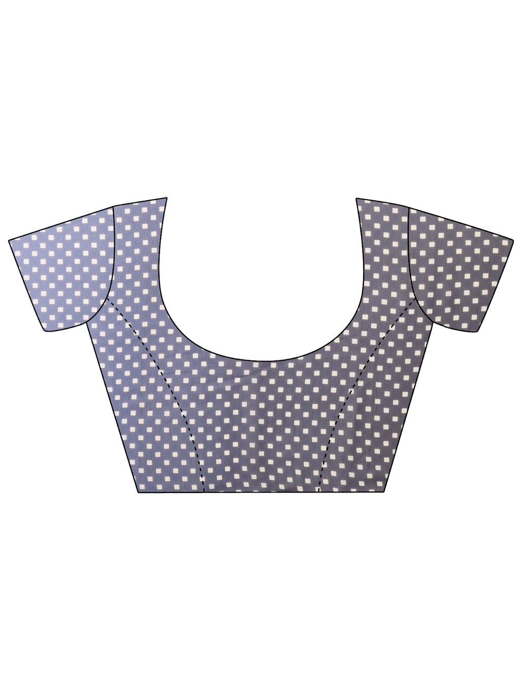 Blue Printed Georgette Saree With Unstitched Blouse Piece