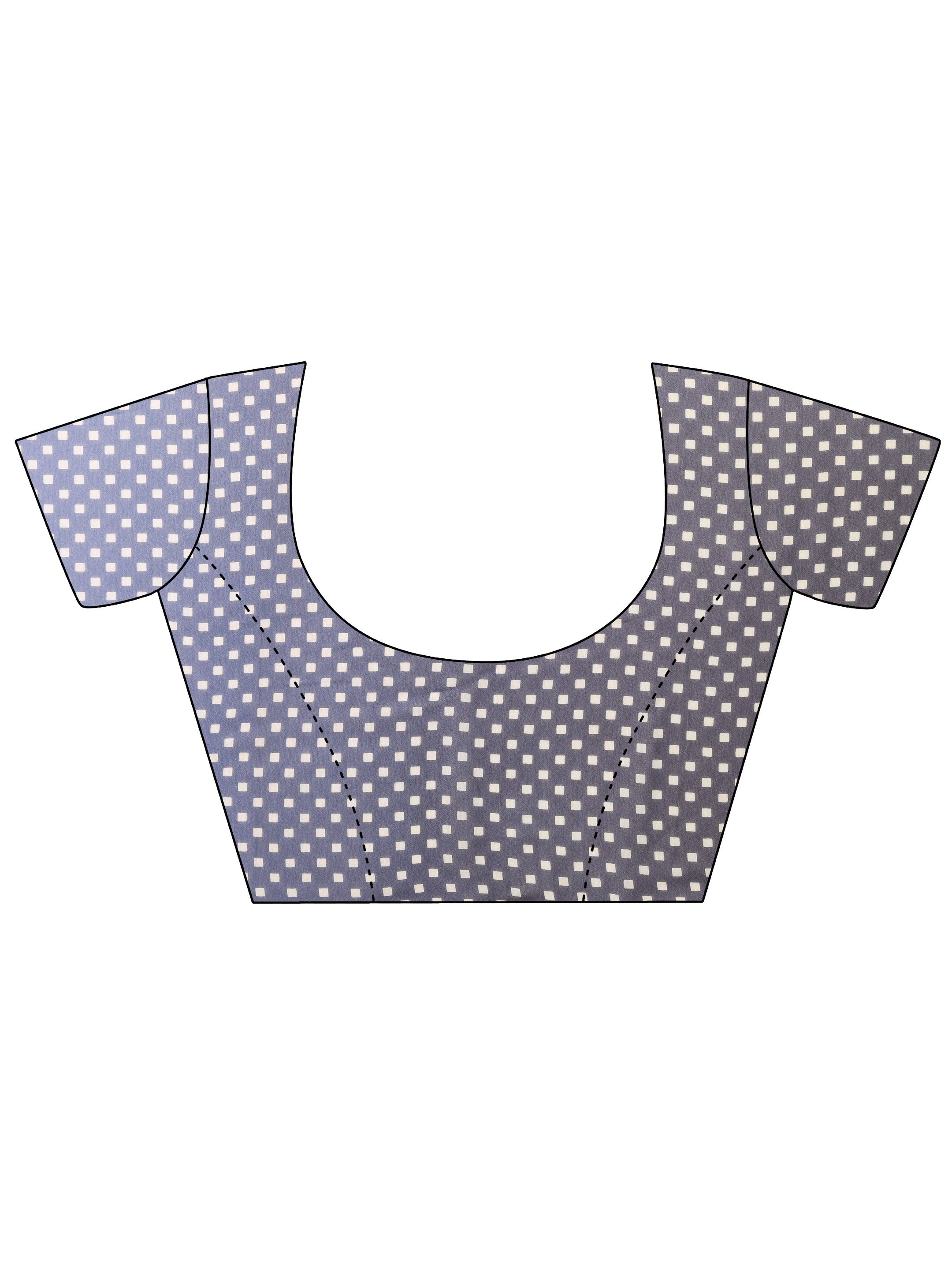 Blue Printed Georgette Saree With Unstitched Blouse Piece