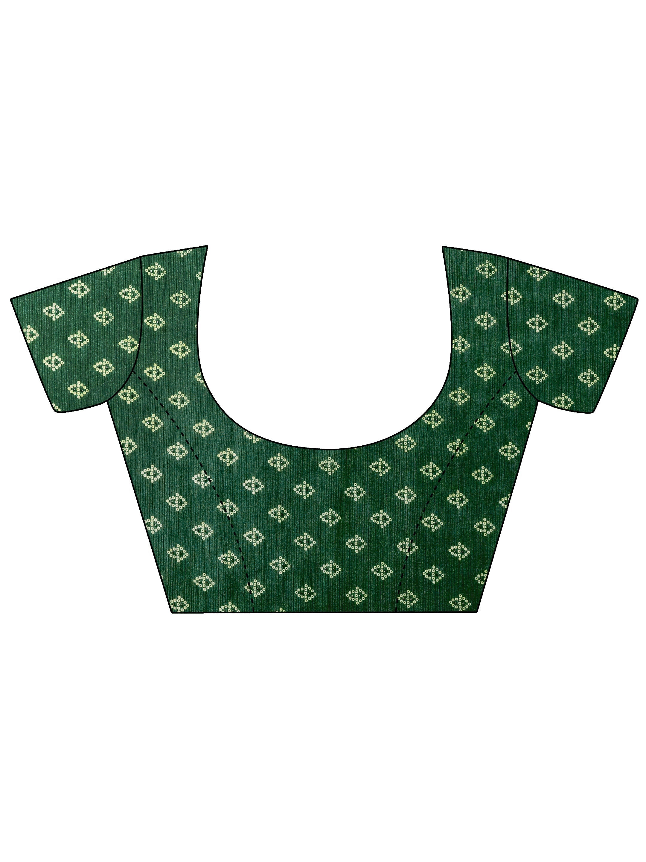 Green Bandhani Printed Chiffon Saree With Unstitched Blouse Piece