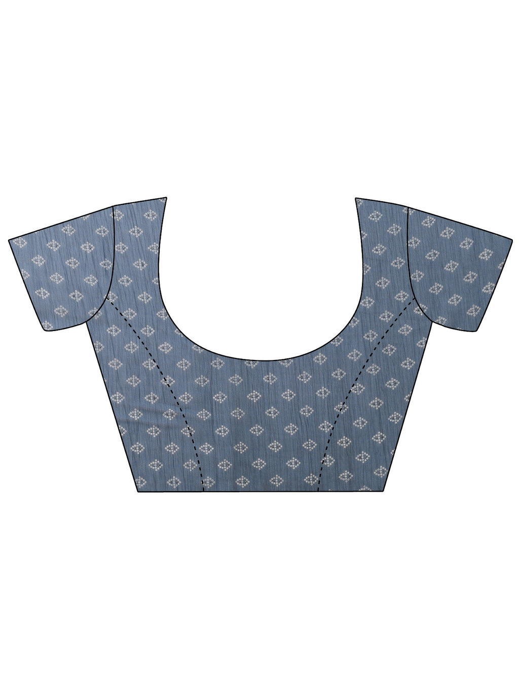 Navy blue Printed Chiffon Saree With Unstitched Blouse Piece