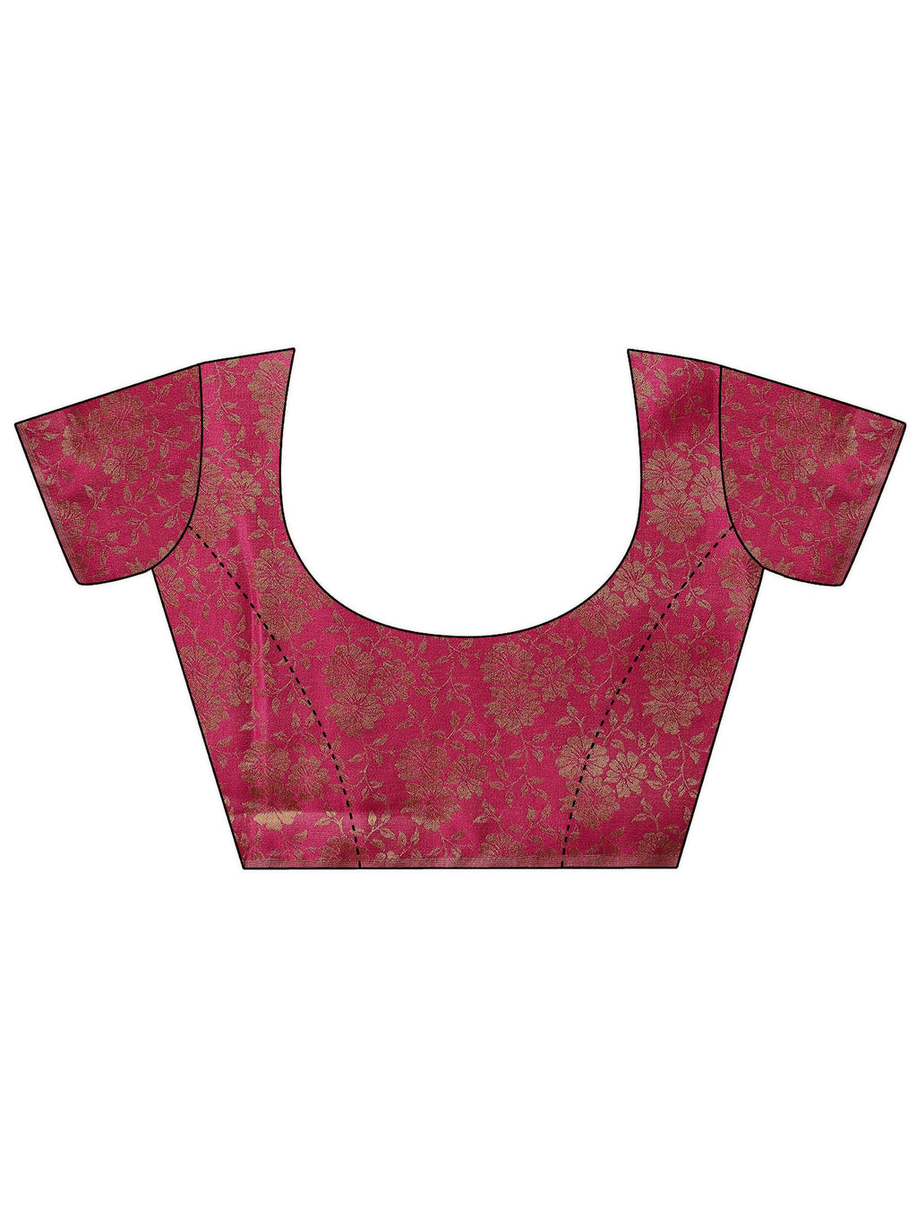 Pink Printed Chiffon Saree With Unstitched Blouse Piece