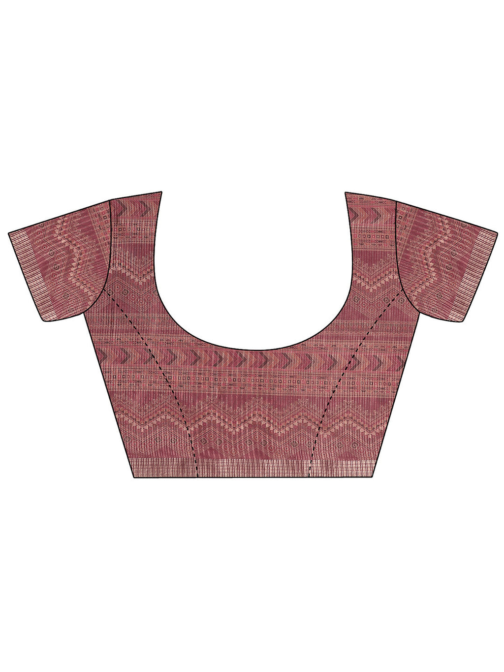 Maroon Printed Silk Blend Sarees With Unstitched Blouse Piece